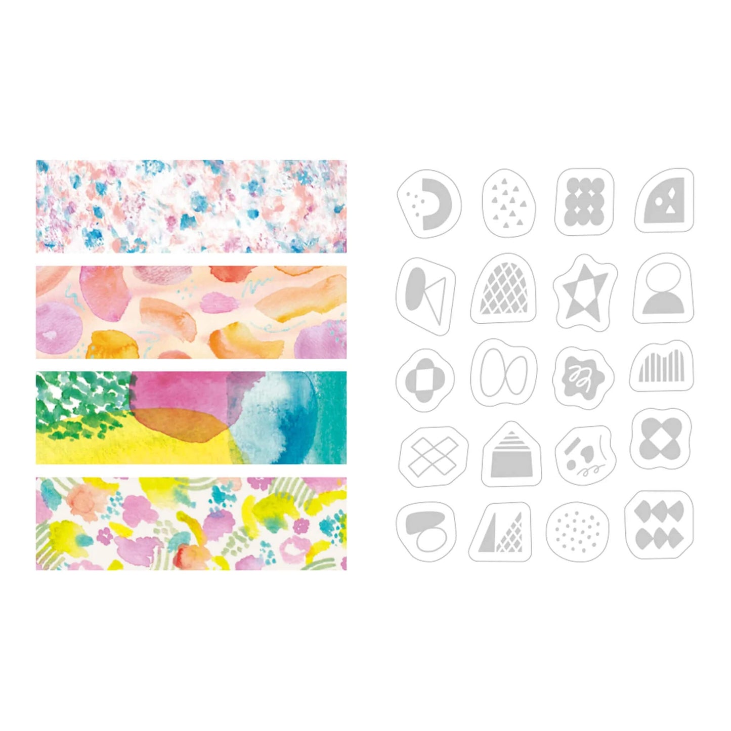 King Jim HITOTOKI KITTA Collage Washi Tape & Sticker - Suisai (Silver foil) - Kitta