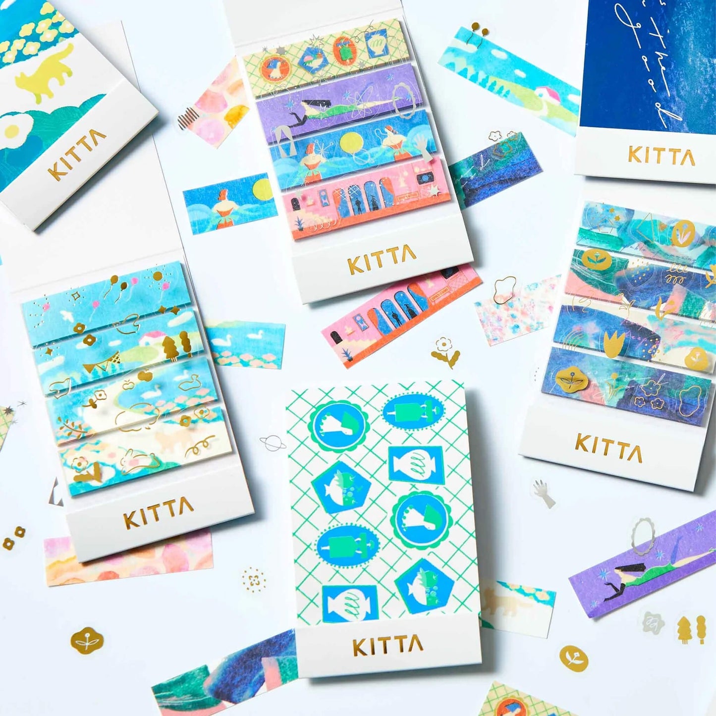 King Jim HITOTOKI KITTA Collage Washi Tape & Sticker - Suisai (Silver foil) - Kitta