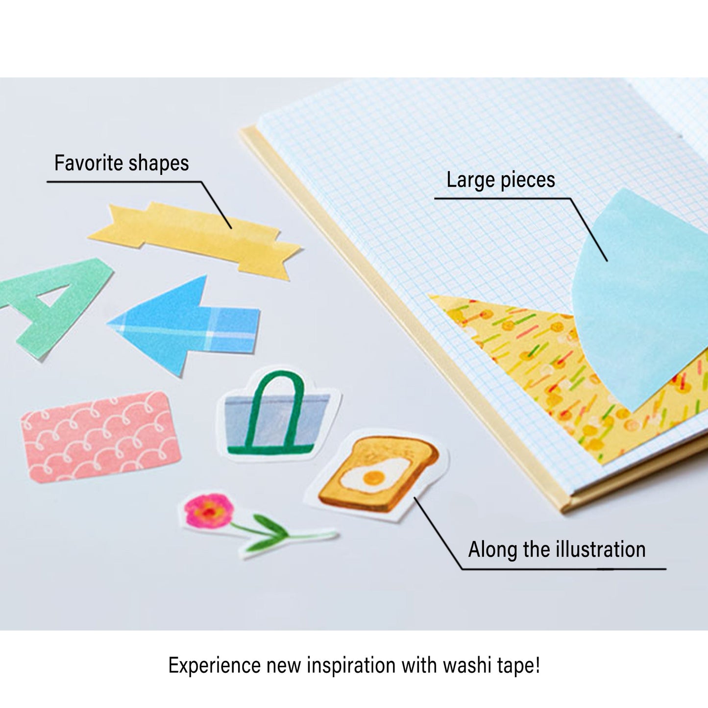 King Jim HITOTOKI Masking Tape Book A5 Size - Paints - Adhesive Patterned Paper