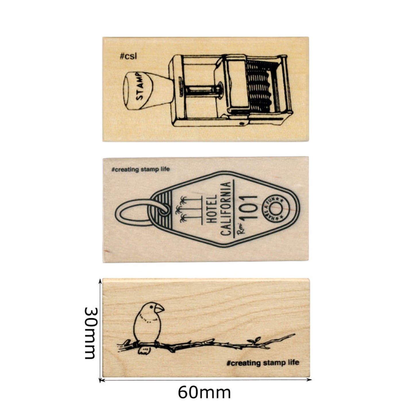 Kodomo no Kao I Love Stamp Series 1 - Branch and Little Bird - Rubber Stamps