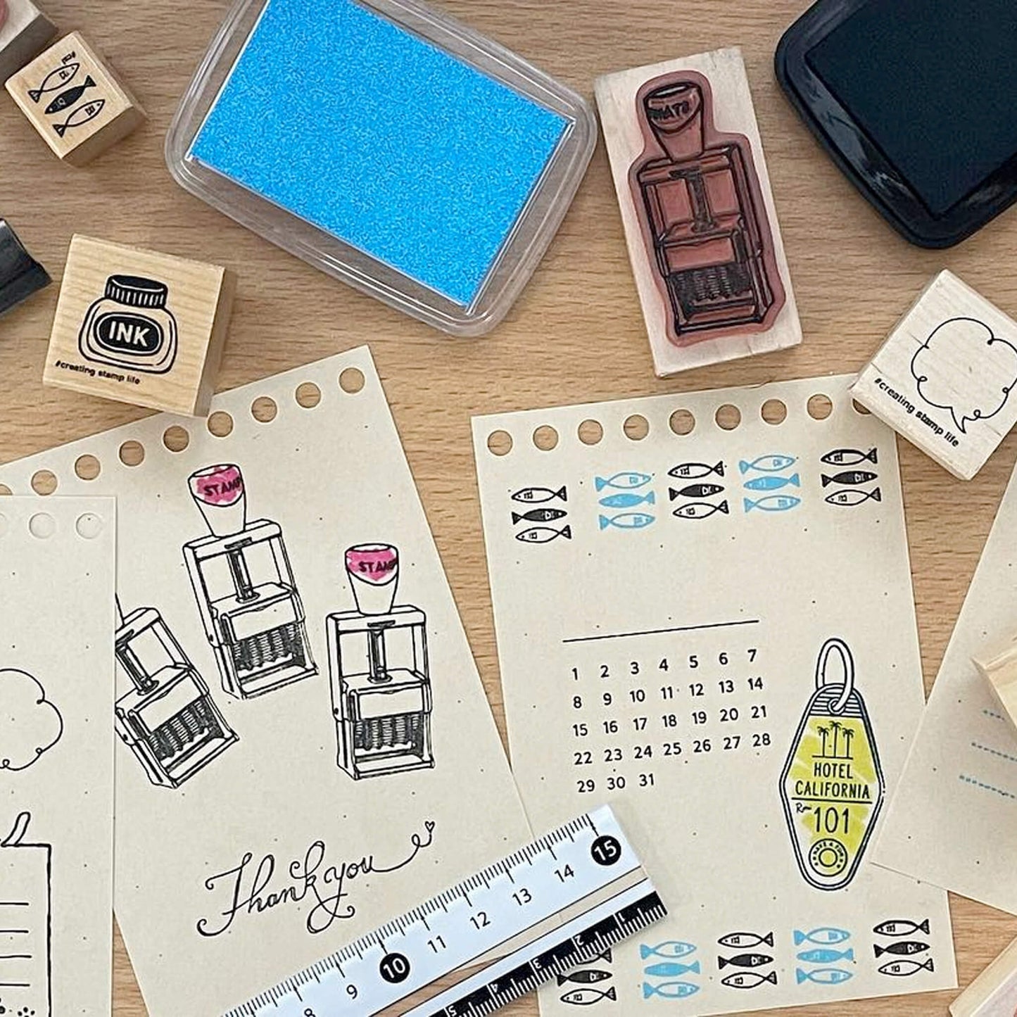 Kodomo no Kao I Love Stamp Series 1 - Branch and Little Bird - Rubber Stamps