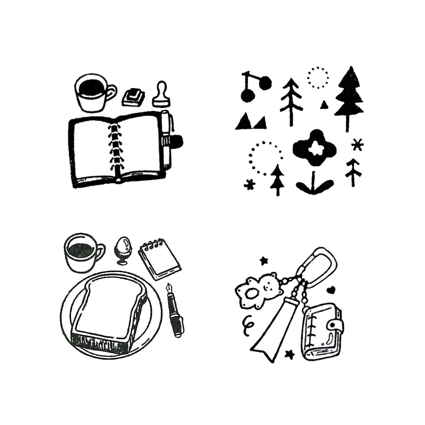 Kodomo no Kao I Love Stamp Series 5 - Carabiner Notebook - Rubber Stamps