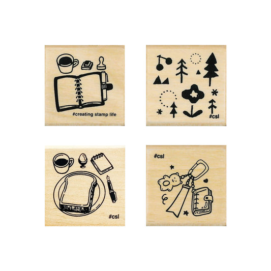 Kodomo no Kao I Love Stamp Series 5 - Carabiner Notebook - Rubber Stamps