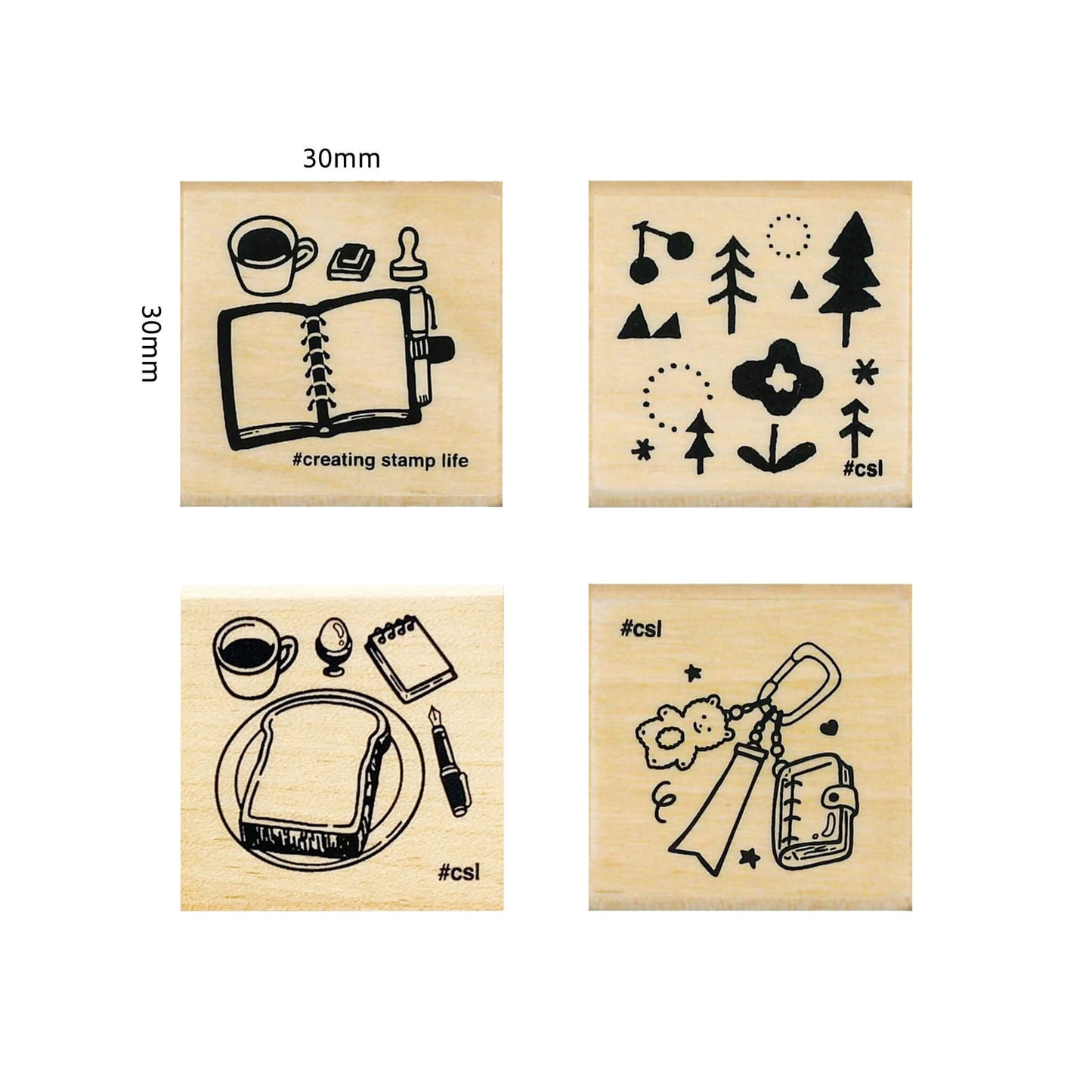 Kodomo no Kao I Love Stamp Series 5 - Carabiner Notebook - Rubber Stamps