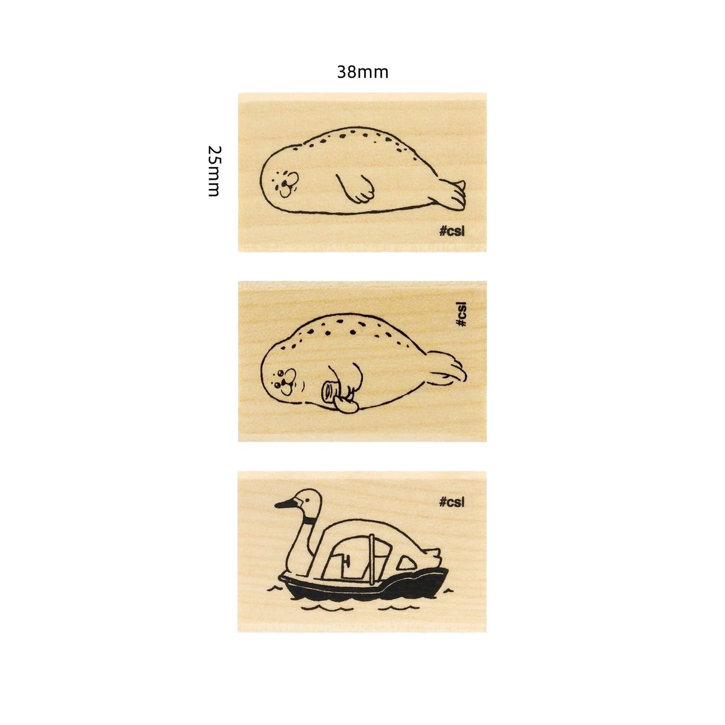 Kodomo no Kao I Love Stamp Series 6 - Sunbathing Seal - Rubber Stamps