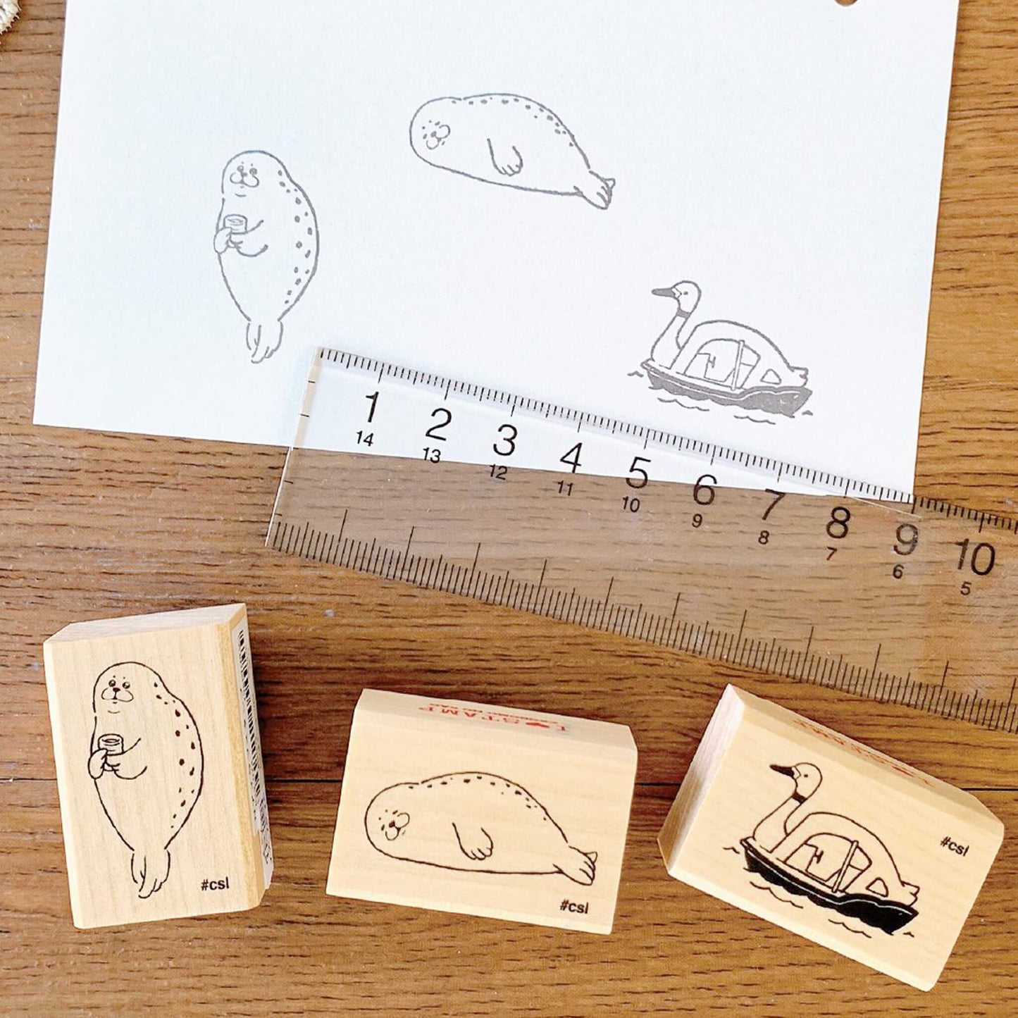 Kodomo no Kao I Love Stamp Series 6 - Sunbathing Seal - Rubber Stamps