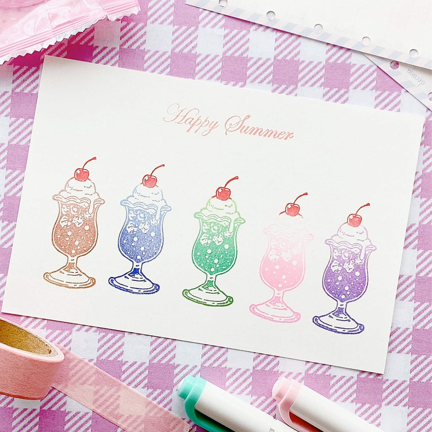 Kodomo no Kao I Love Stamp Series Dessert - Cream Soda Large - Rubber Stamps