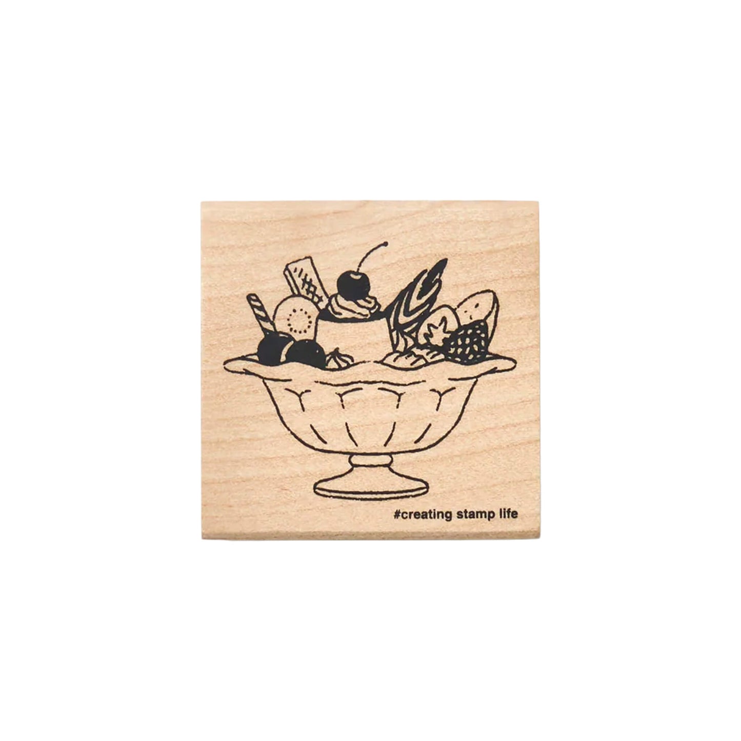 Kodomo no Kao I Love Stamp Series Dessert - Pudding à la mode - Rubber Stamps