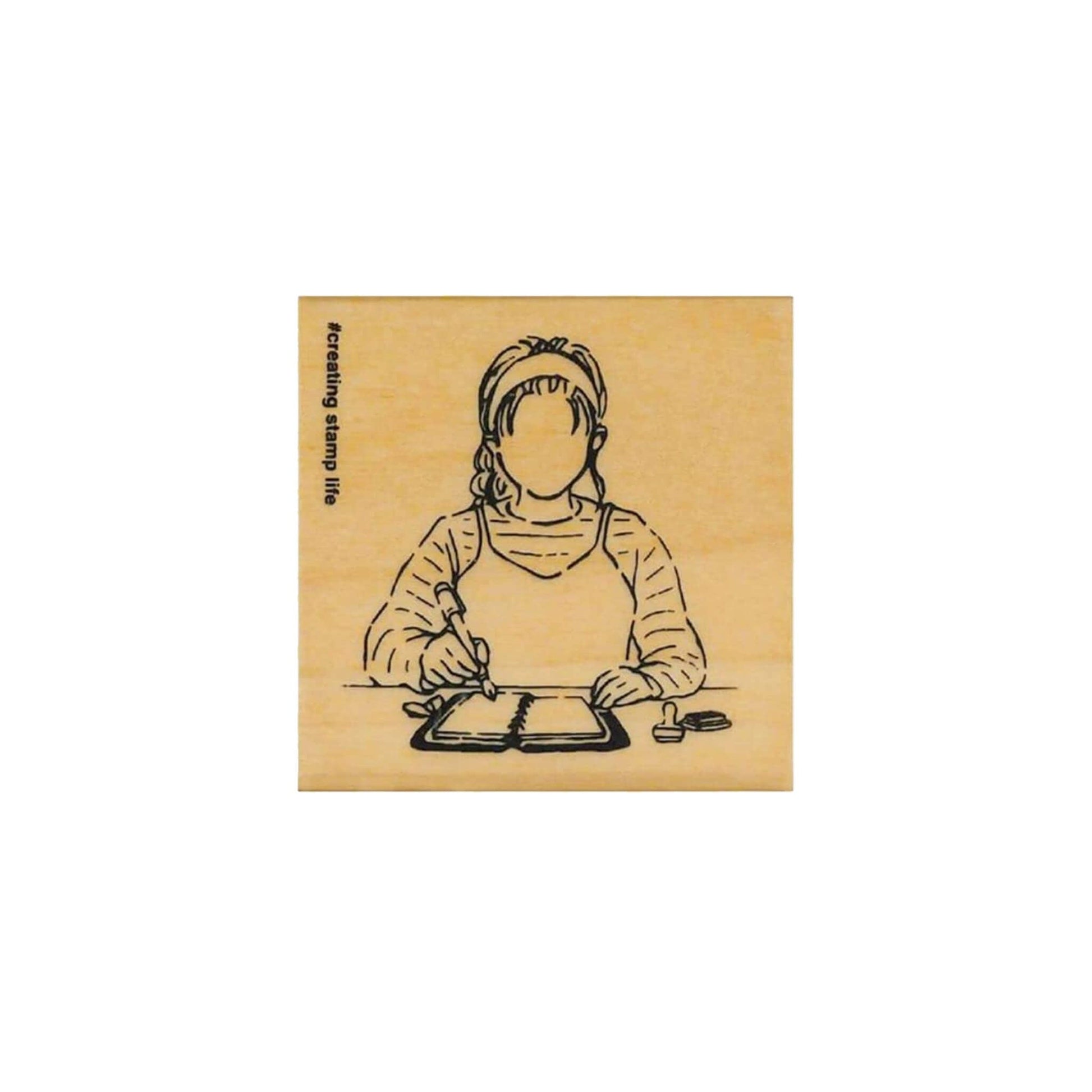 Kodomo no Kao I Love Stamp Series Girl & Stationery - Diary Girl - Rubber Stamps