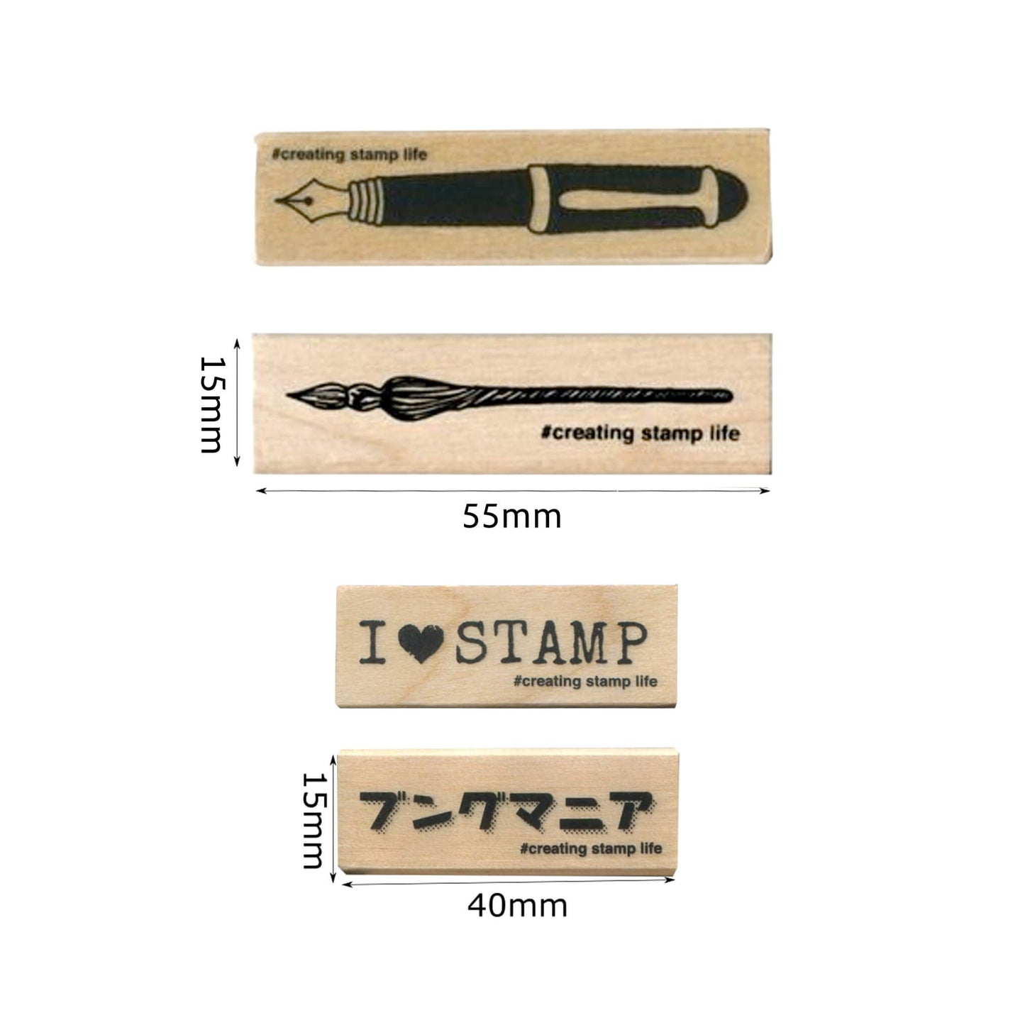 Kodomo no Kao I Love Stamp Series Stationery Lover - Bungumania - Rubber Stamps