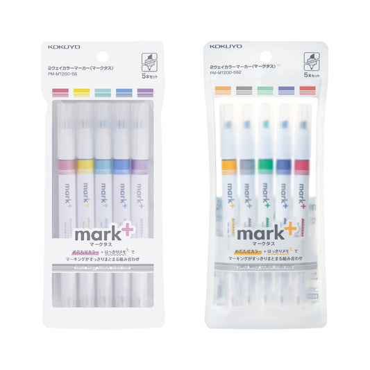 Kokuyo Mark+ Two - Way Color Marker 5 - pc Set - Color Type - Set 1 - Highlighters