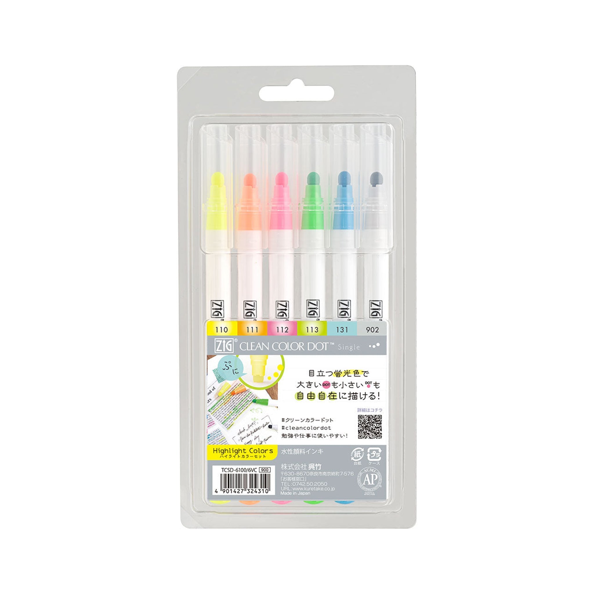 Set de 6 Marcadores Kuretake Zig Clean Color Dot - Colores Smoky / Ahu Set de 6 Marcadores Kuretake Zig Clean Color Dot - Colores Smoky / Ahu