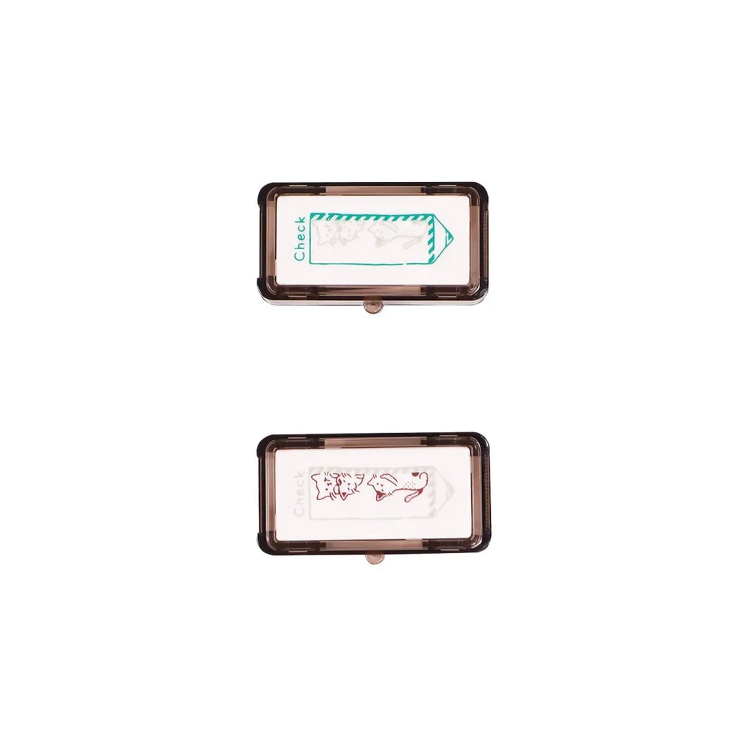 Kutsuwa Hancoco Deco Layer Stamp - Peeking Cat - Pre - inked Stamps