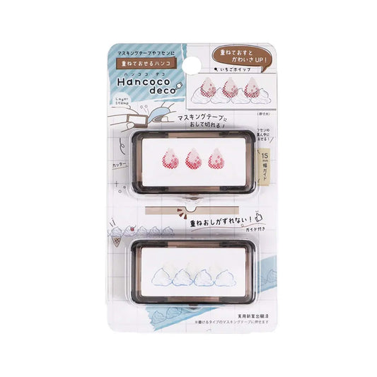 Kutsuwa Hancoco Deco Layer Stamp - Strawberry Whip - Pre - inked Stamps