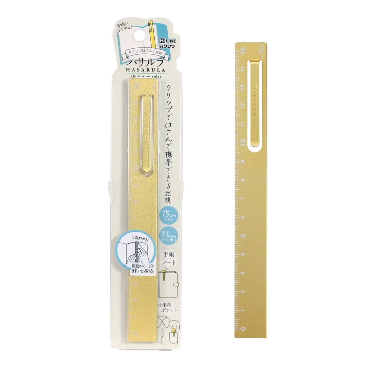 Kutsuwa Hasarula Aluminium Ruler - Gold - Rulers