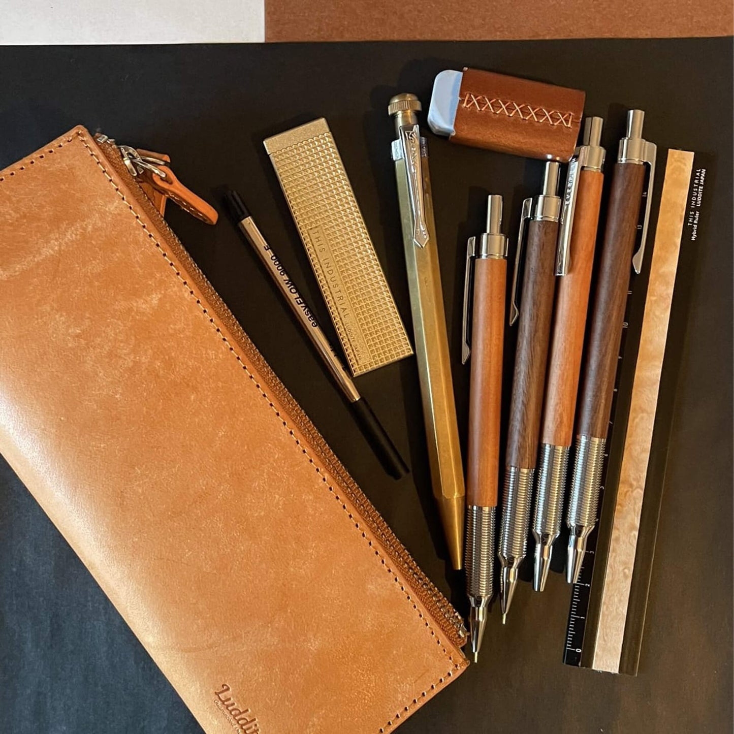 Luddite Bendy Pen Case MAYA Leather - Black - Pen Cases