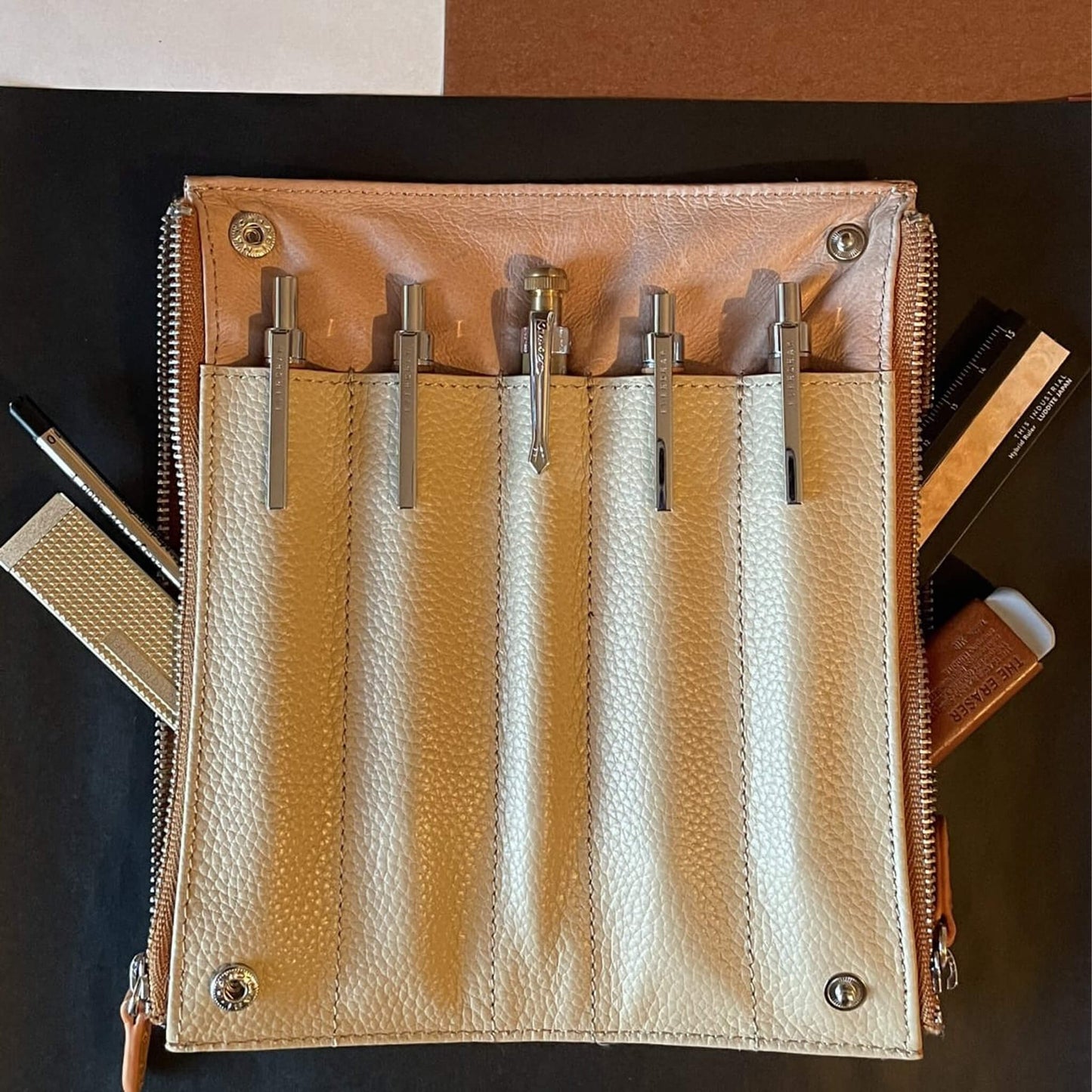 Luddite Bendy Pen Case MAYA Leather - Black - Pen Cases