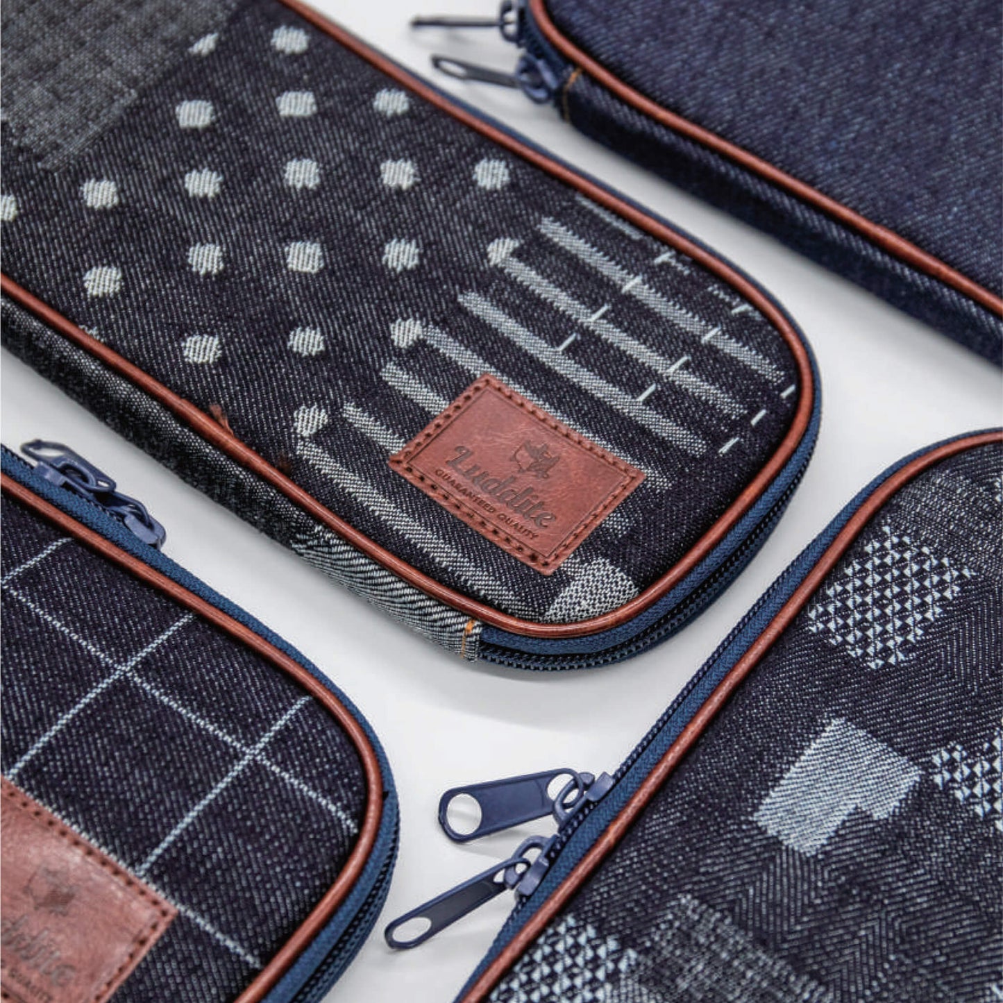 Luddite Denim Round Zip Pen Case - Okayama Denim - Pen Cases