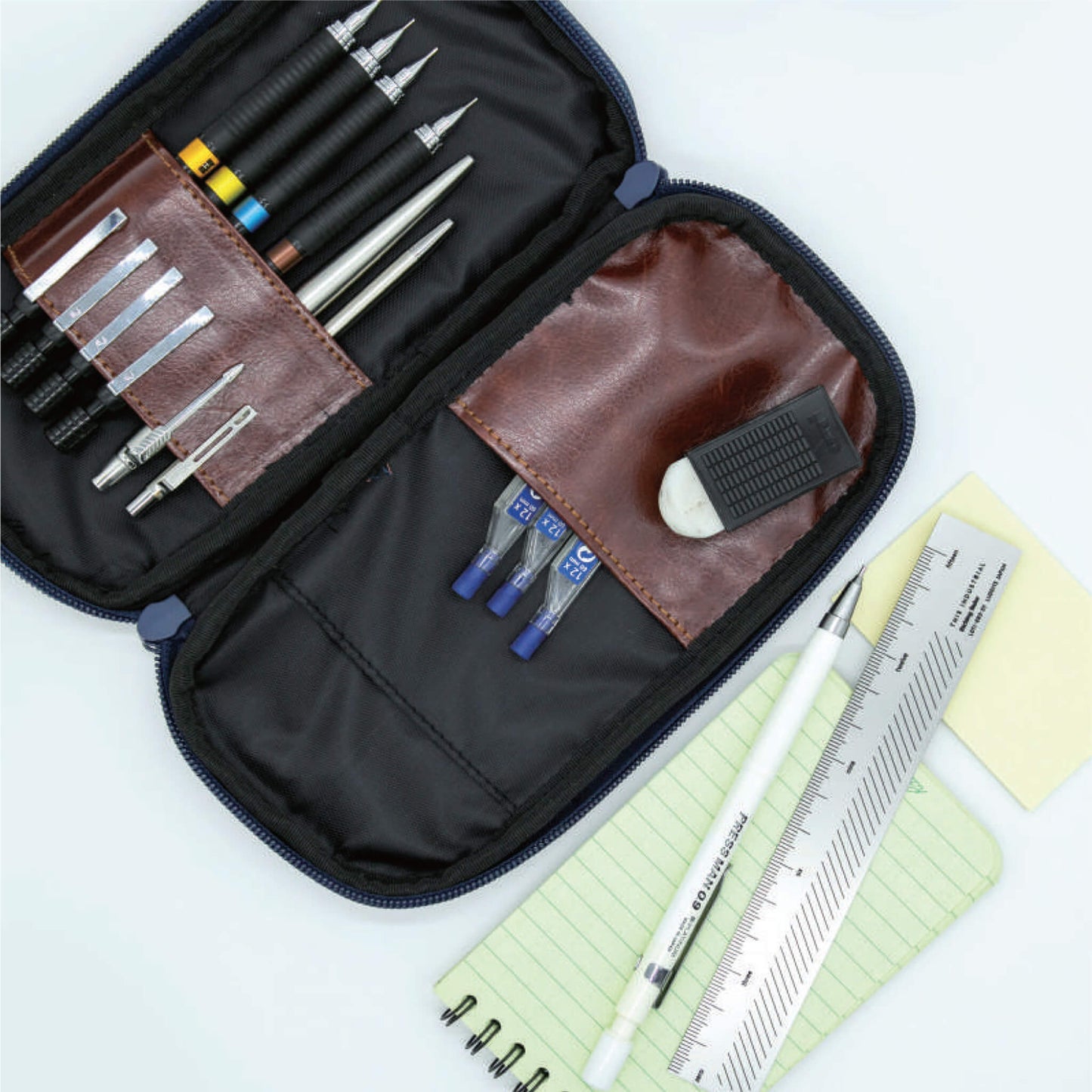 Luddite Denim Round Zip Pen Case - Okayama Denim - Pen Cases