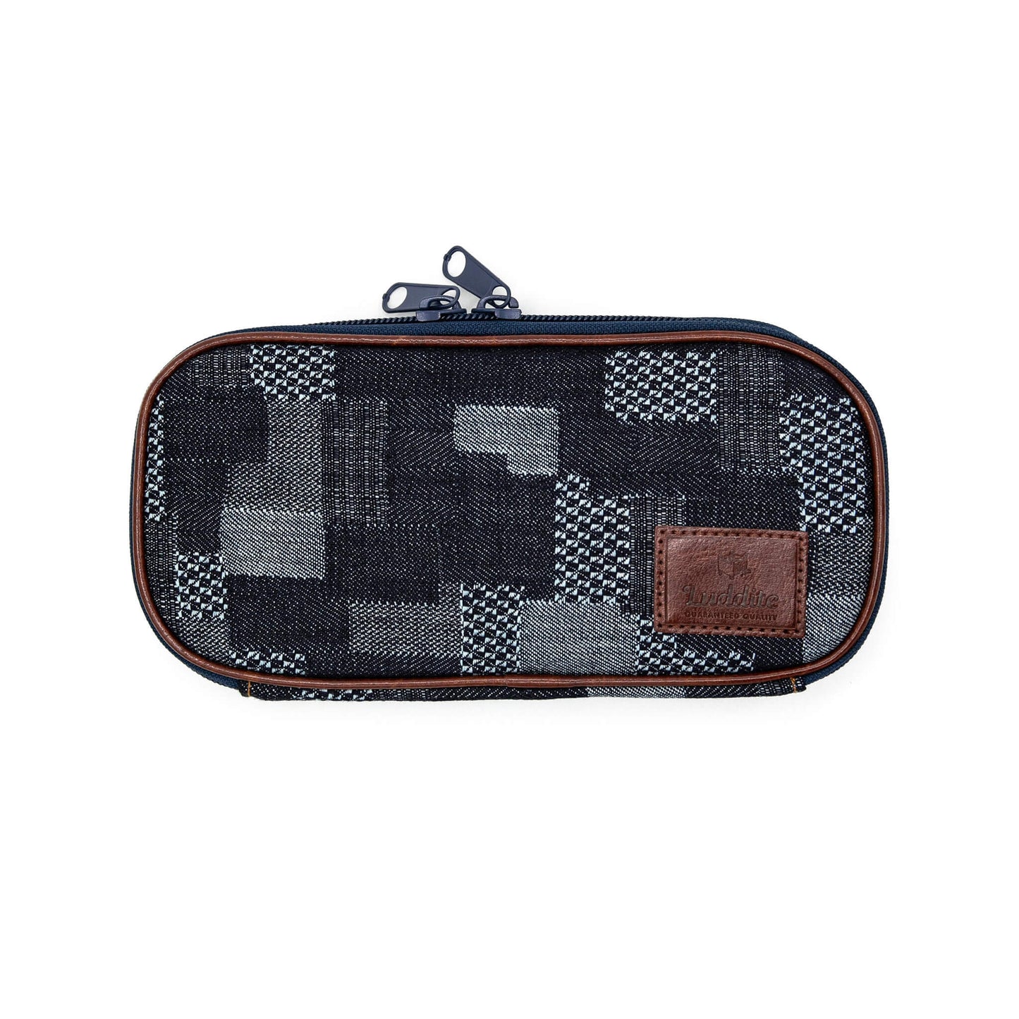 Luddite Denim Round Zip Pen Case - Patchwork - Pen Cases