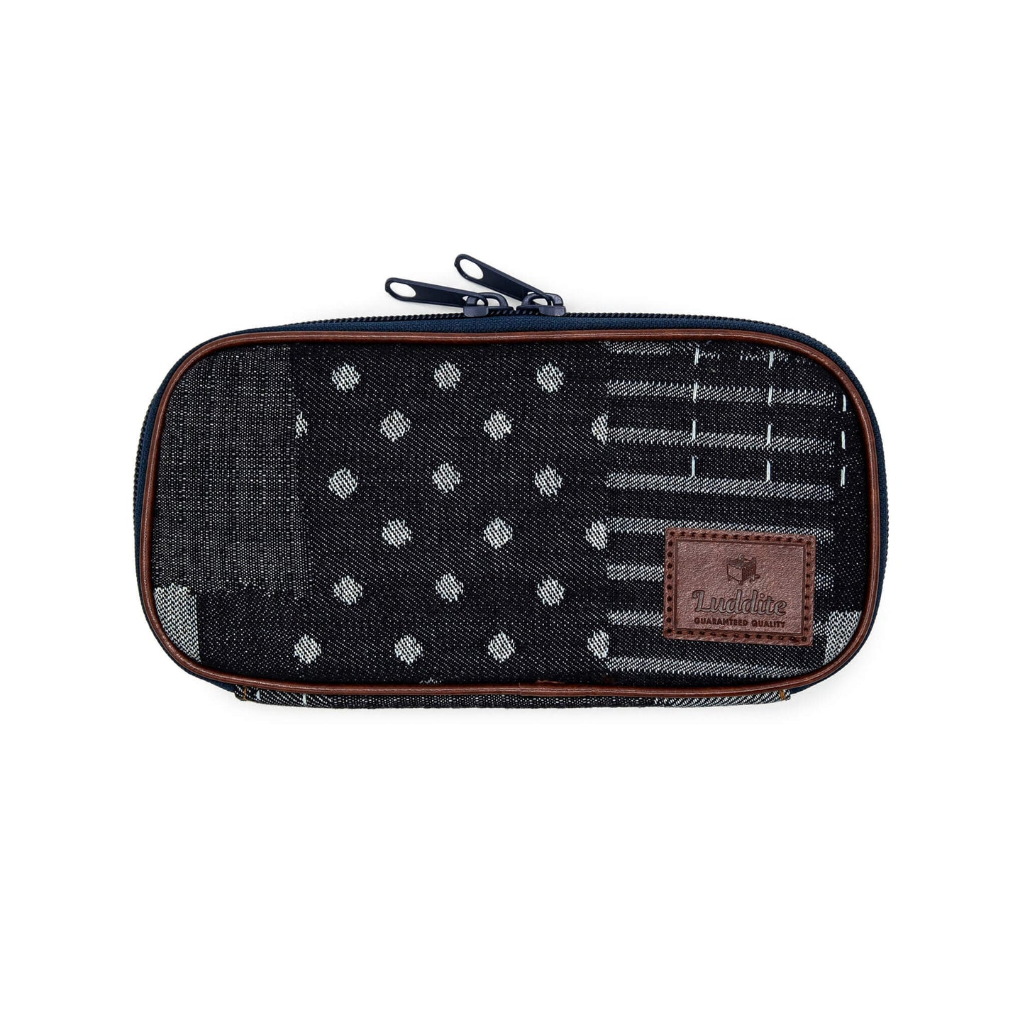 Luddite Denim Round Zip Pen Case - Random Patchwork - Pen Cases