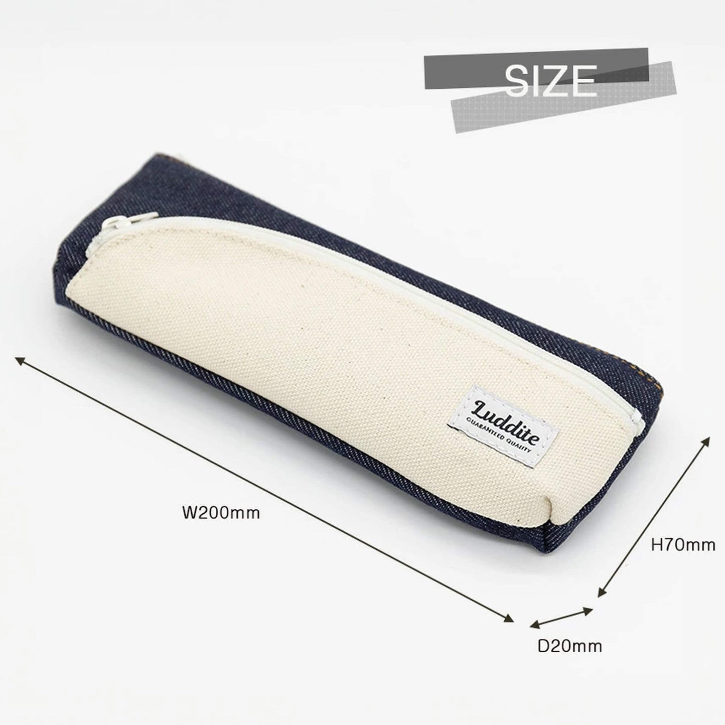 Luddite Two - tone Line Pen Case Slim - Blue Gray - Pen Cases