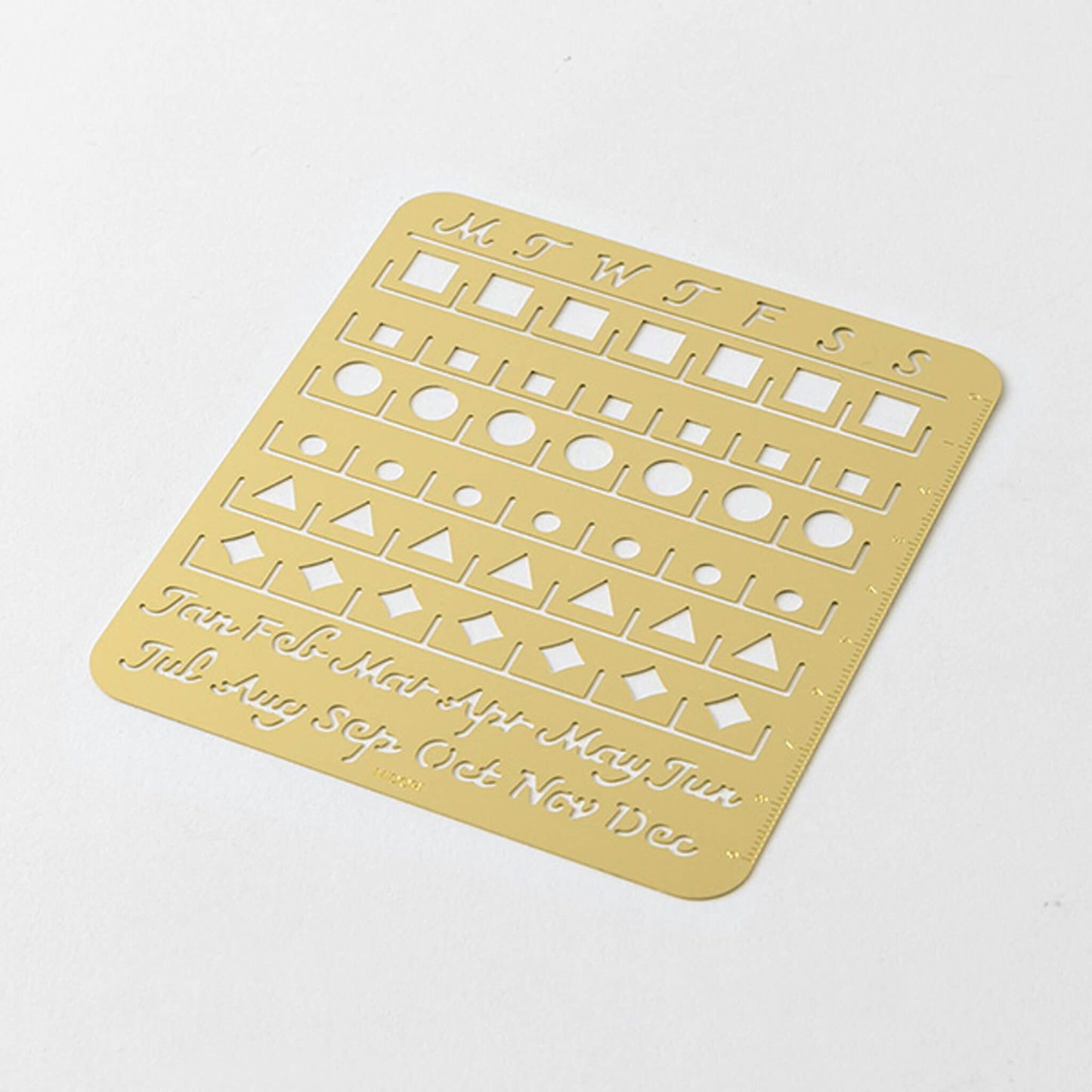 Midori Brass Calendar Template Monthly Block - L - Template Rulers