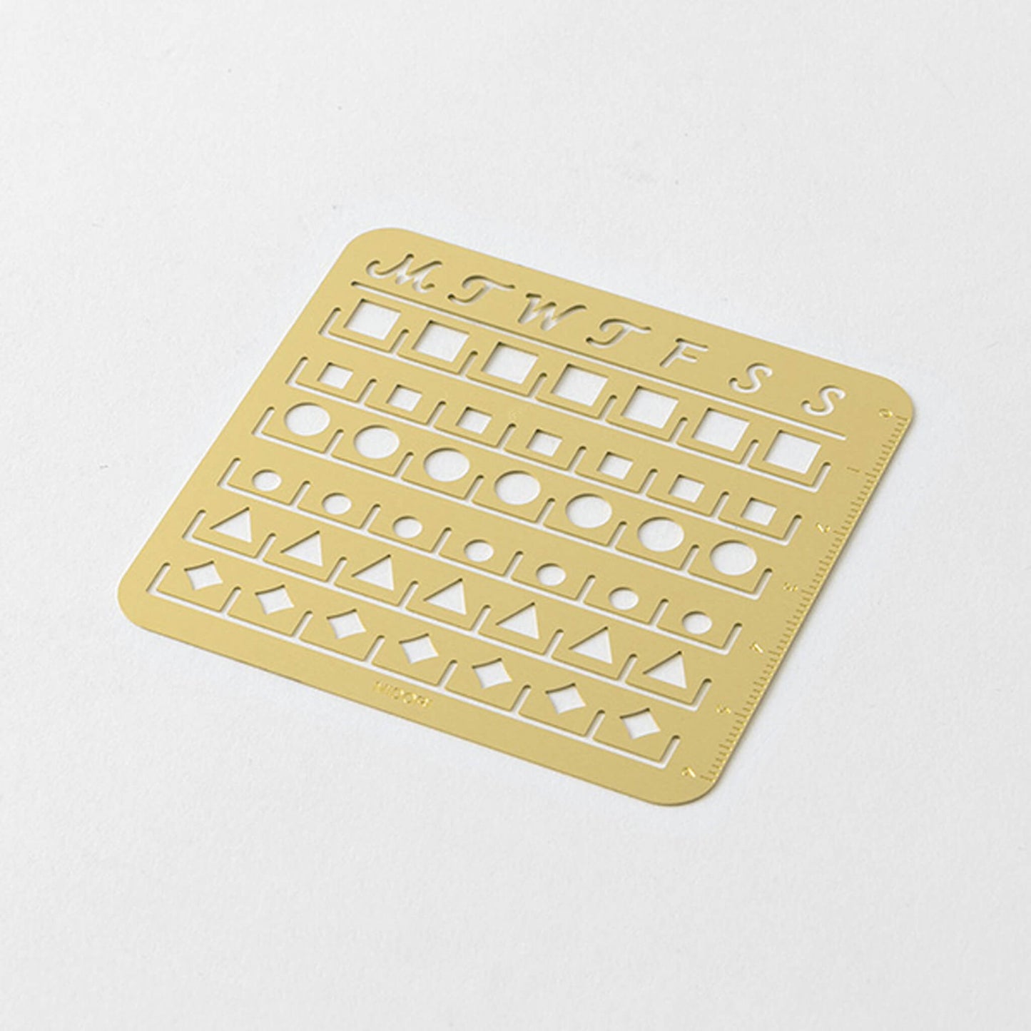 Midori Brass Calendar Template Monthly Block - M - Template Rulers