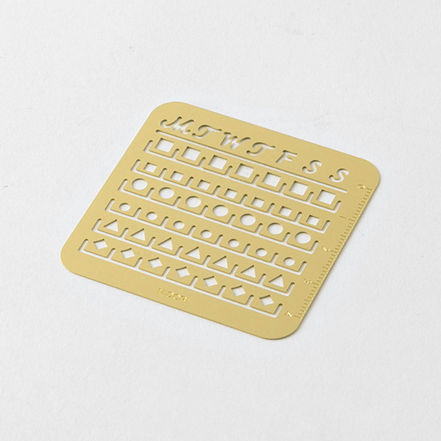 Midori Brass Calendar Template Monthly Block - S - Template Rulers