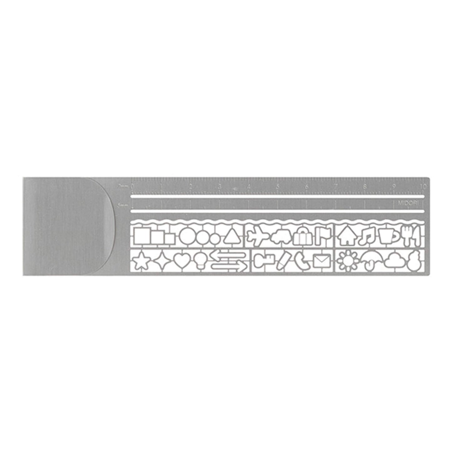Midori Clip Ruler Icon Silver - Template Rulers
