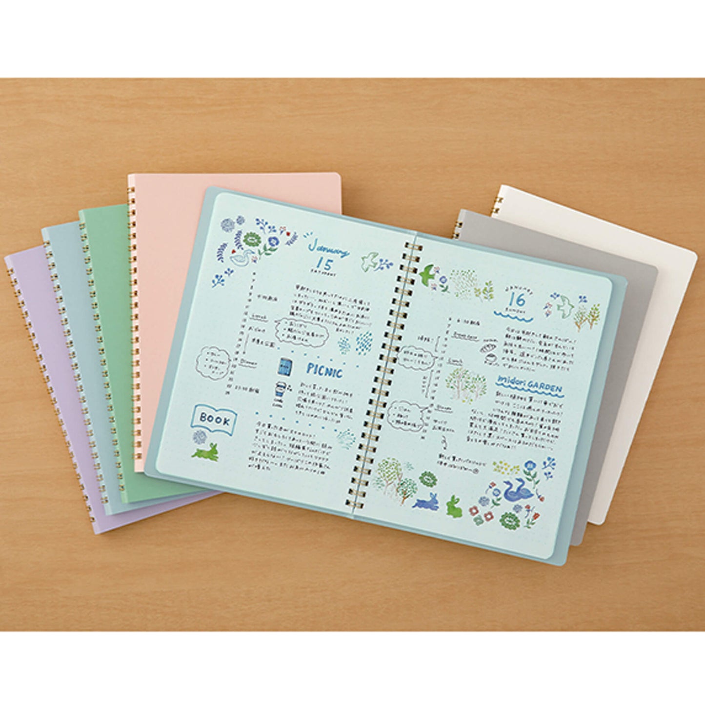 Midori Color Dot Ring Notebook A5 - Blue - Notebooks