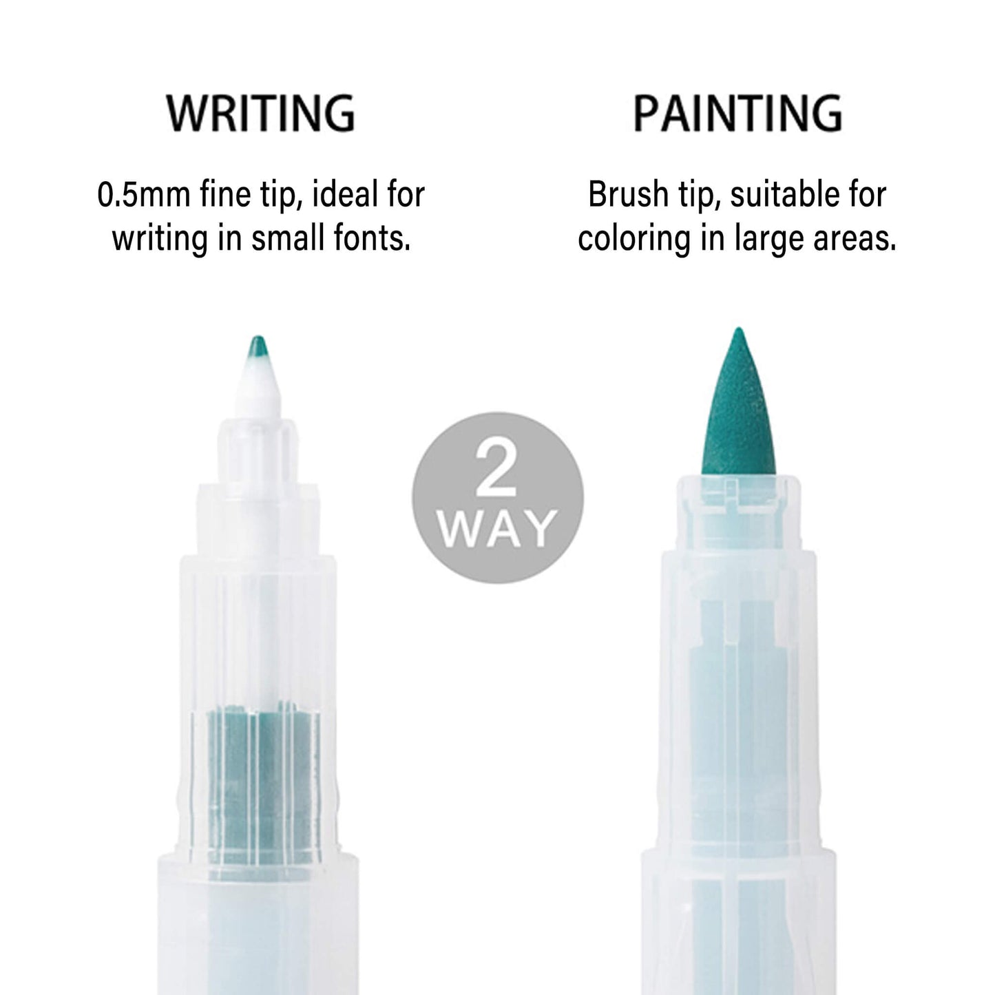 Midori Color Pen for Paintable Stamp 6pc Pack - Relax - Brush Pens