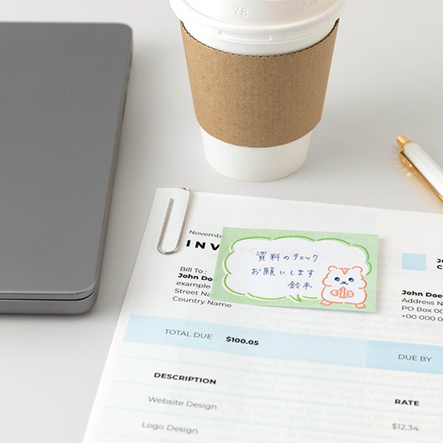 Midori Drawing Sticky Notes Hamster - Sticky Notes