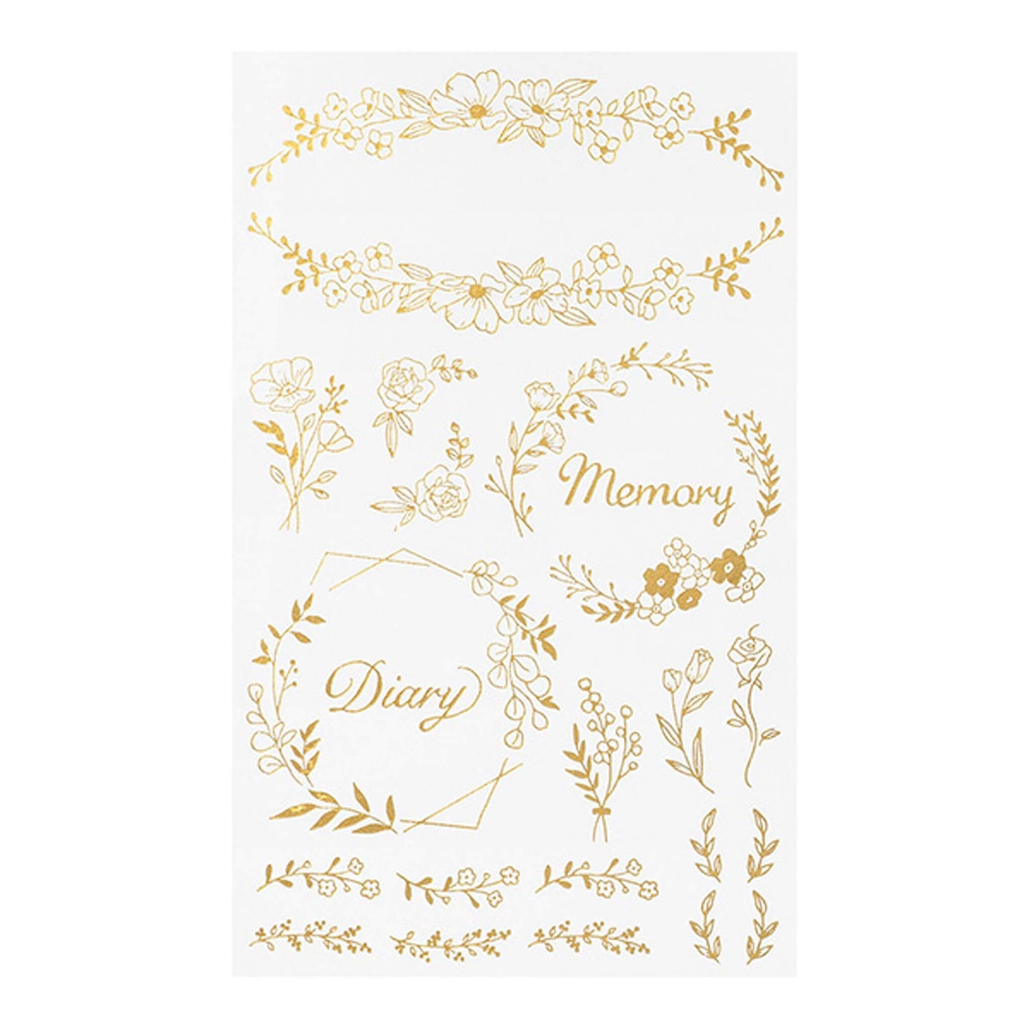Midori Gold Foil Transfer Sticker - Floral - Transfer Stickers