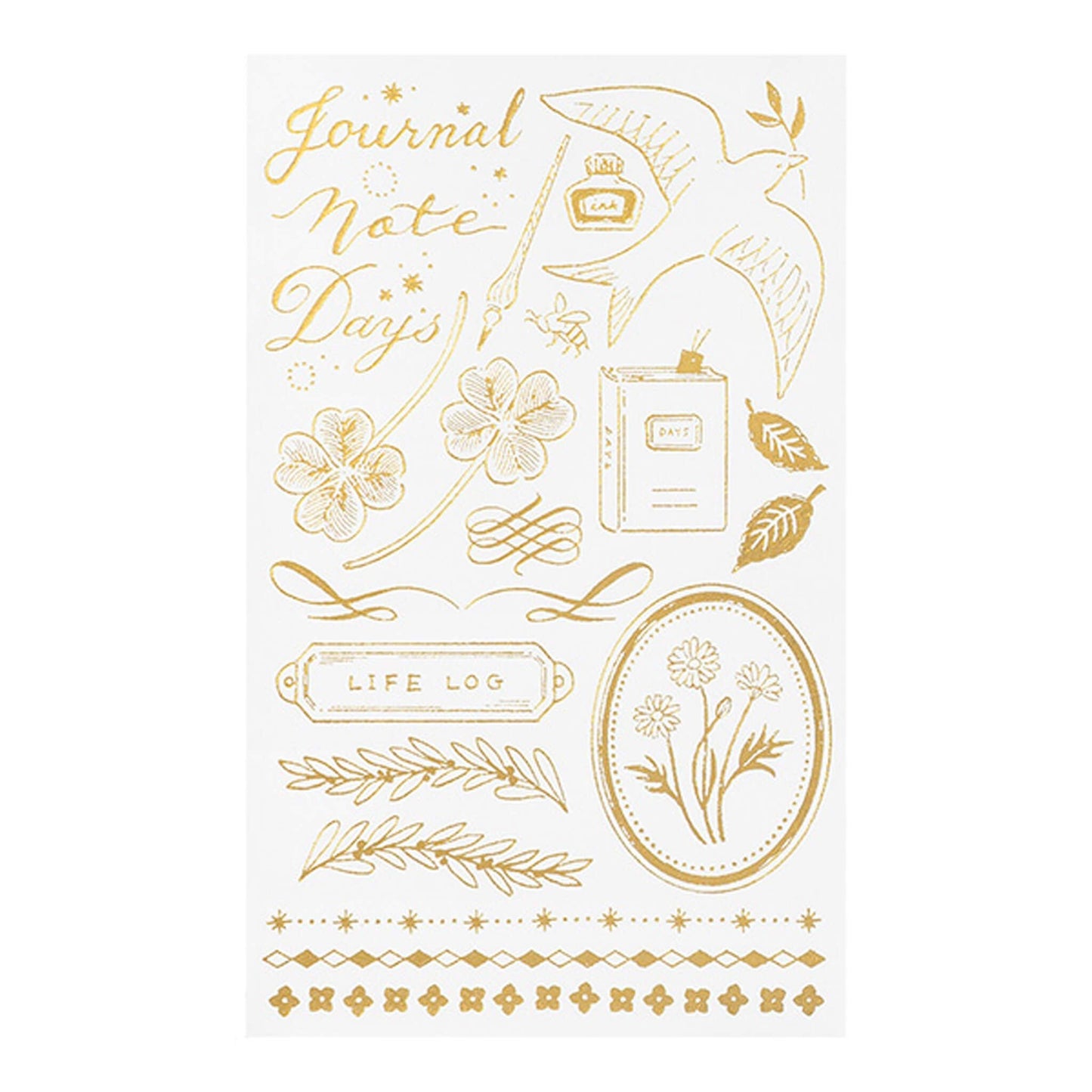 Midori Gold Foil Transfer Sticker - Motif Record - Transfer Stickers
