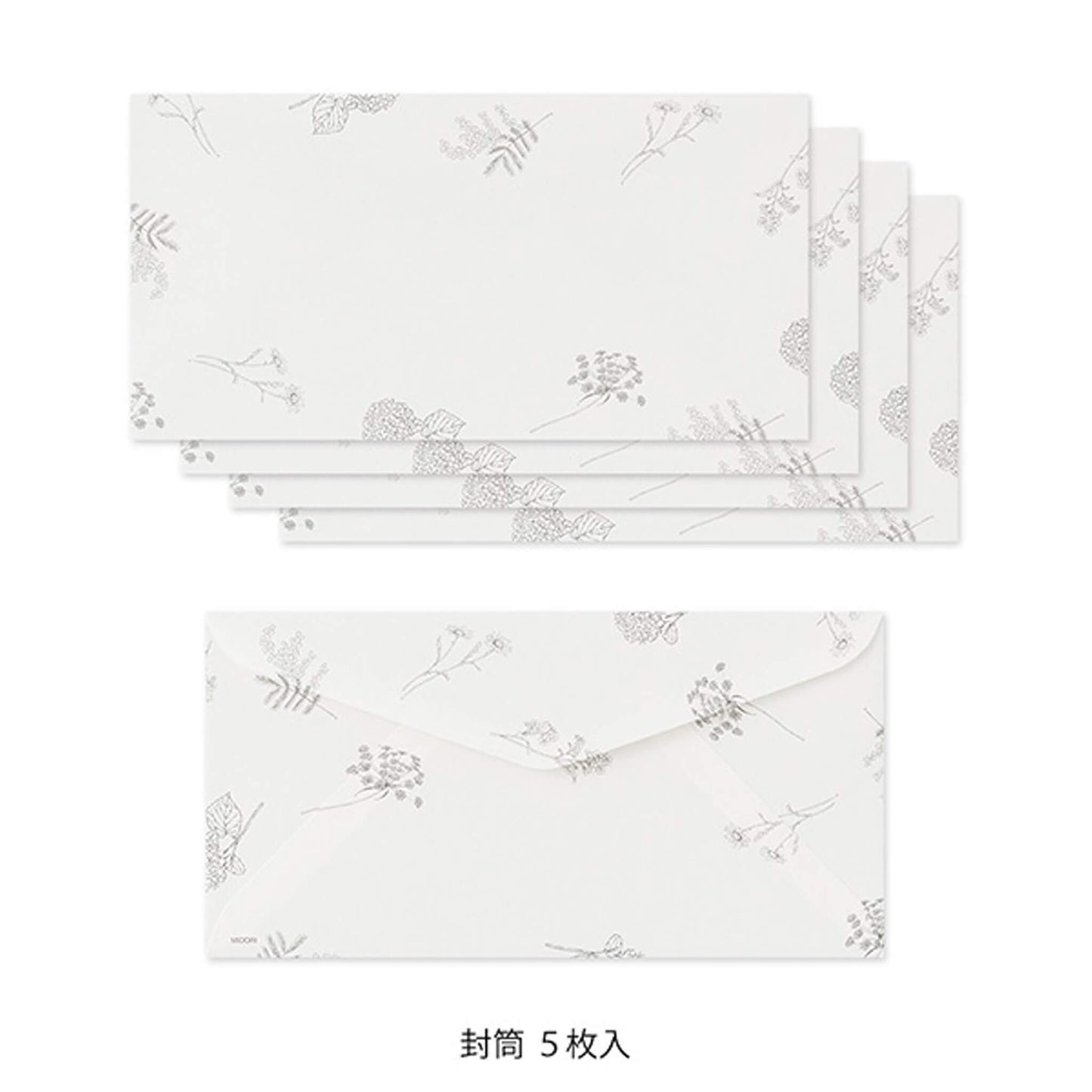 Midori Hanairo Washi Ippitsusen Letter Set – Blue - Letter Writing Sets