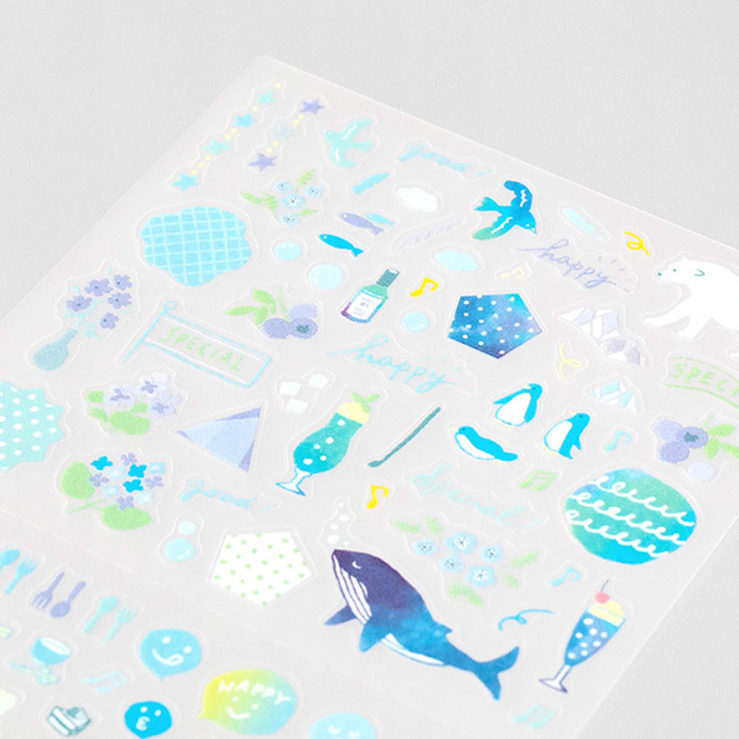Midori Journal Sticker - Blue Tone - Sticker Sheets