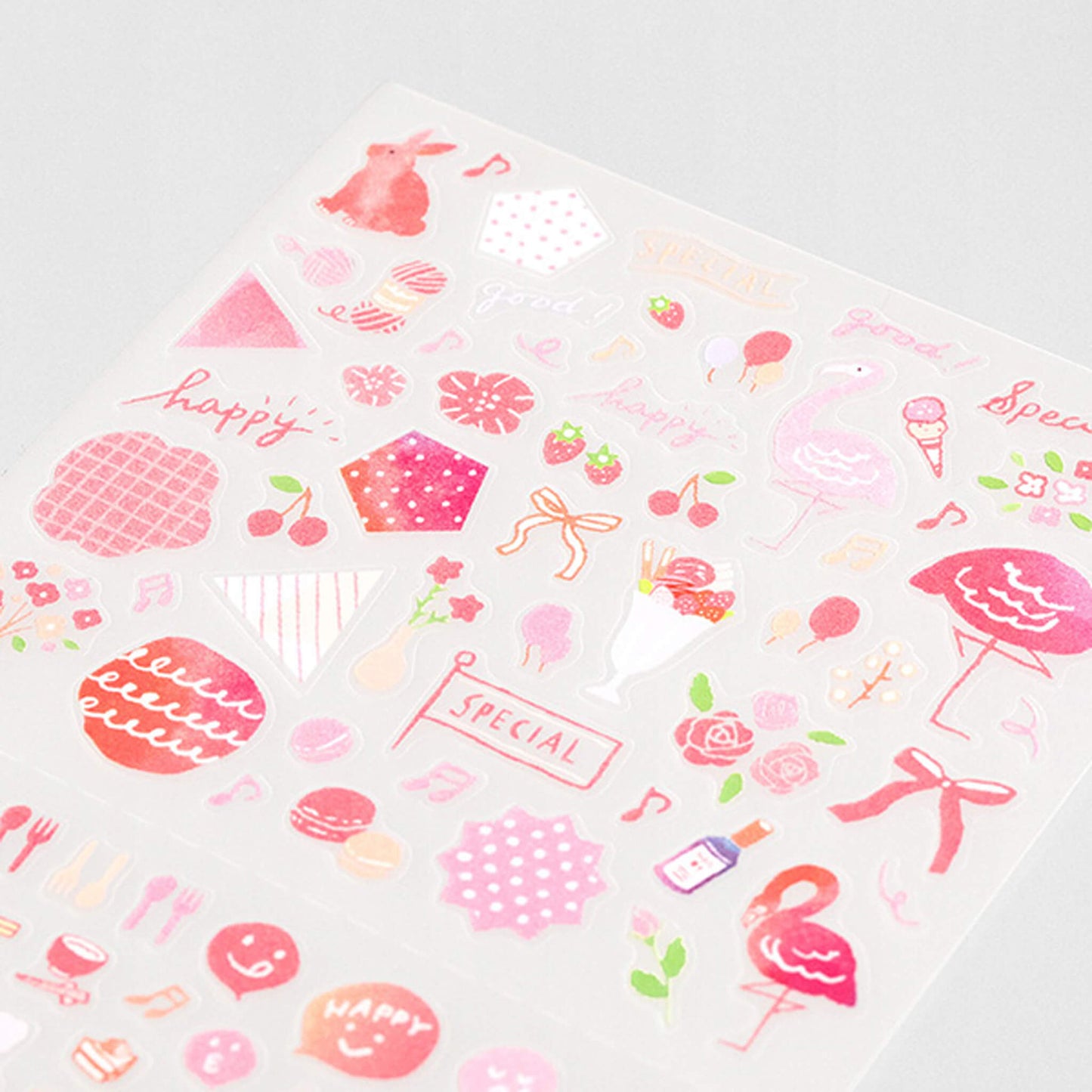 Midori Journal Sticker - Pink Tone - Sticker Sheets