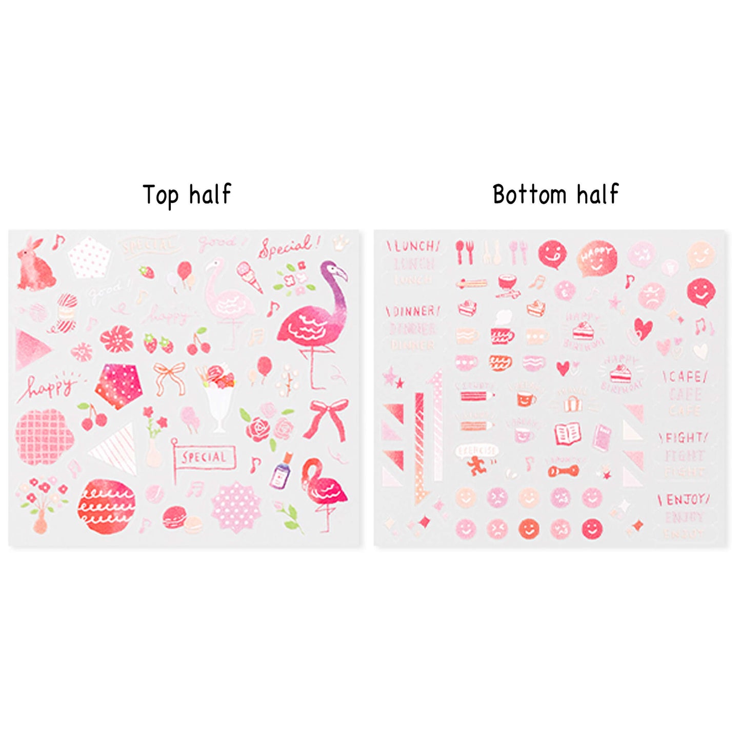 Midori Journal Sticker - Pink Tone - Sticker Sheets