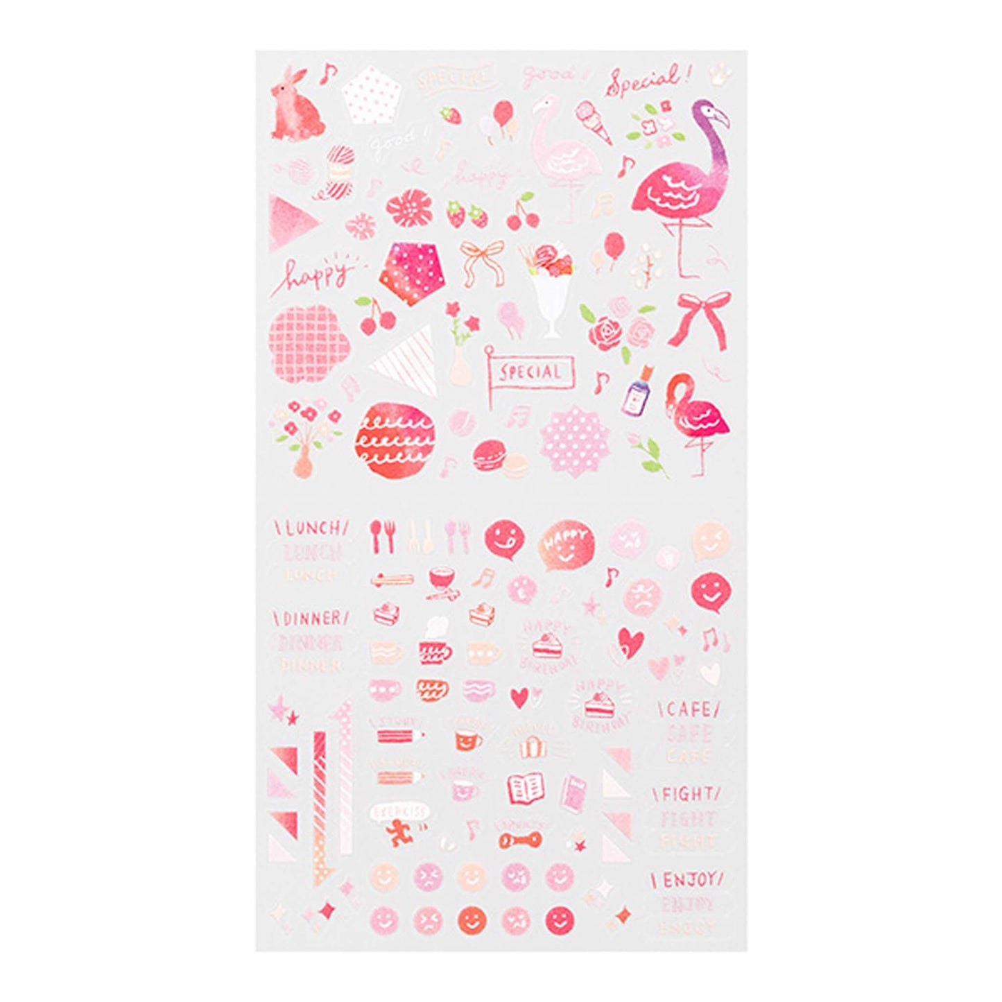 Midori Journal Sticker - Pink Tone - Sticker Sheets