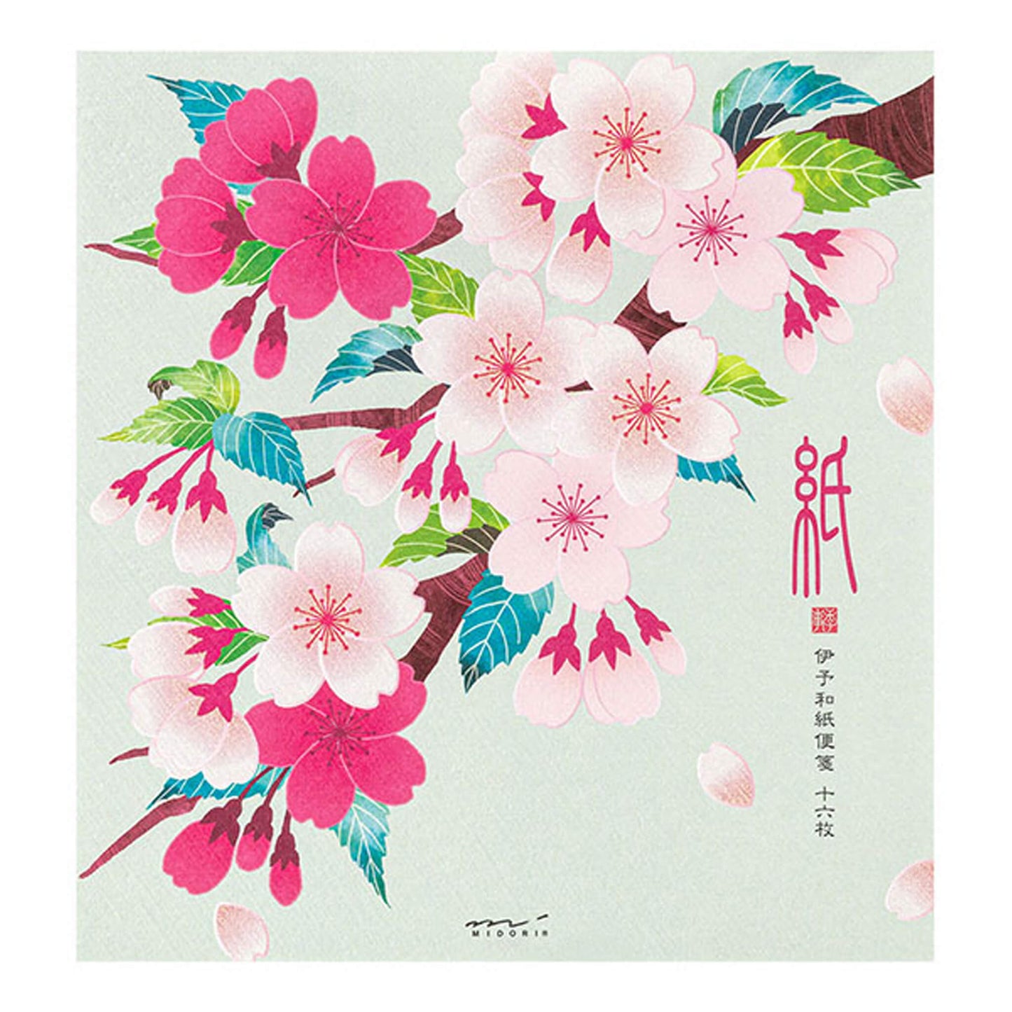 Midori Kami Series Letter Pad - Sakura | Silkscreen Print - Letter Writing Pads
