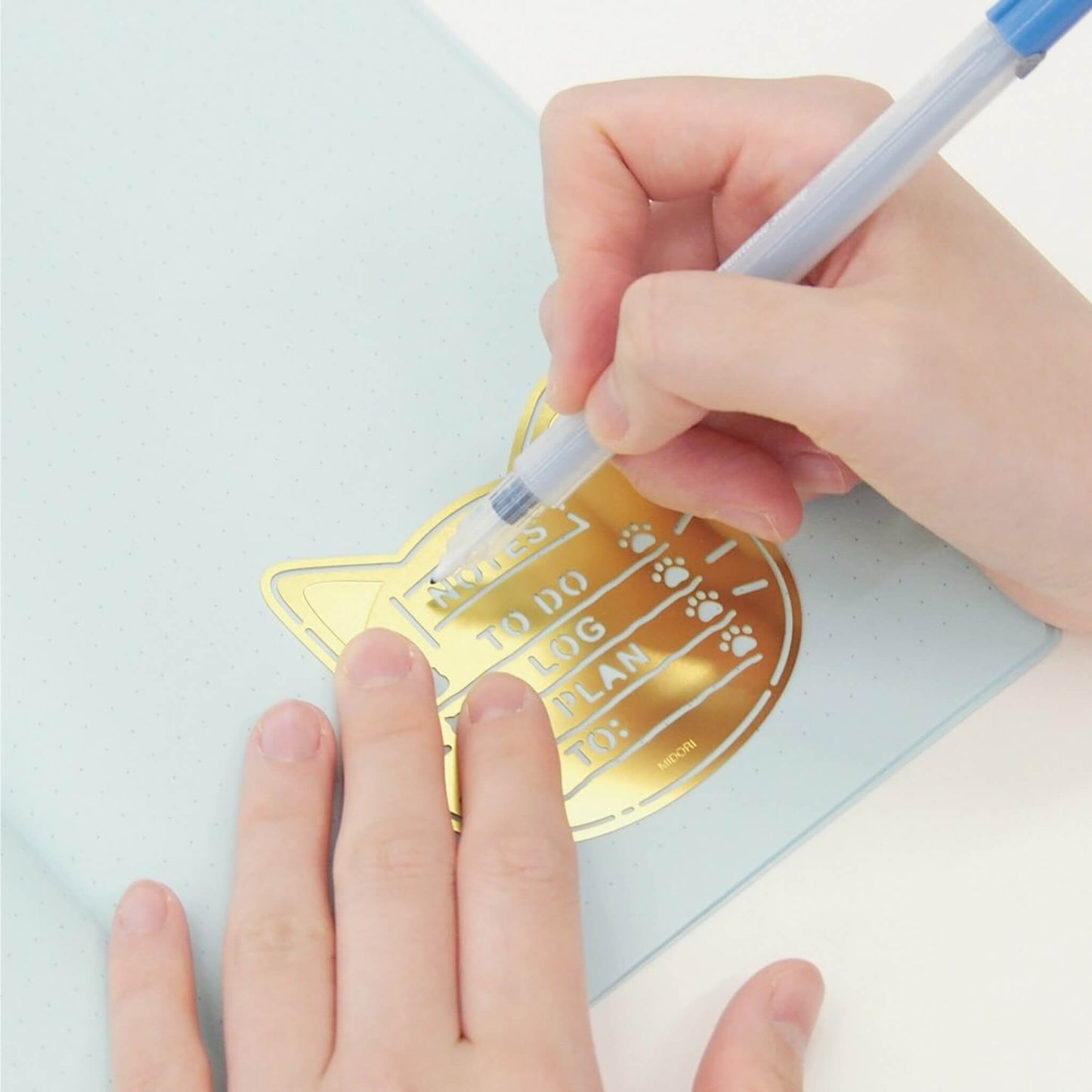 Midori Motif Template Brass - Cat - Template Rulers