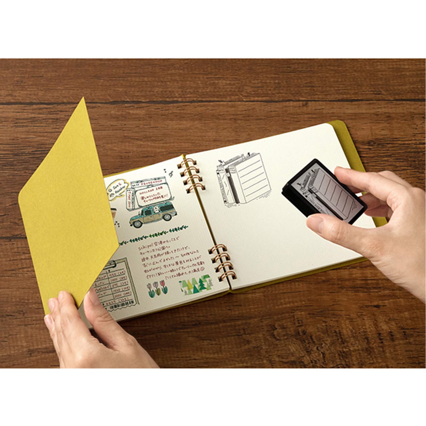 Midori Notebook for Paintable Stamp Yellow - Notebooks