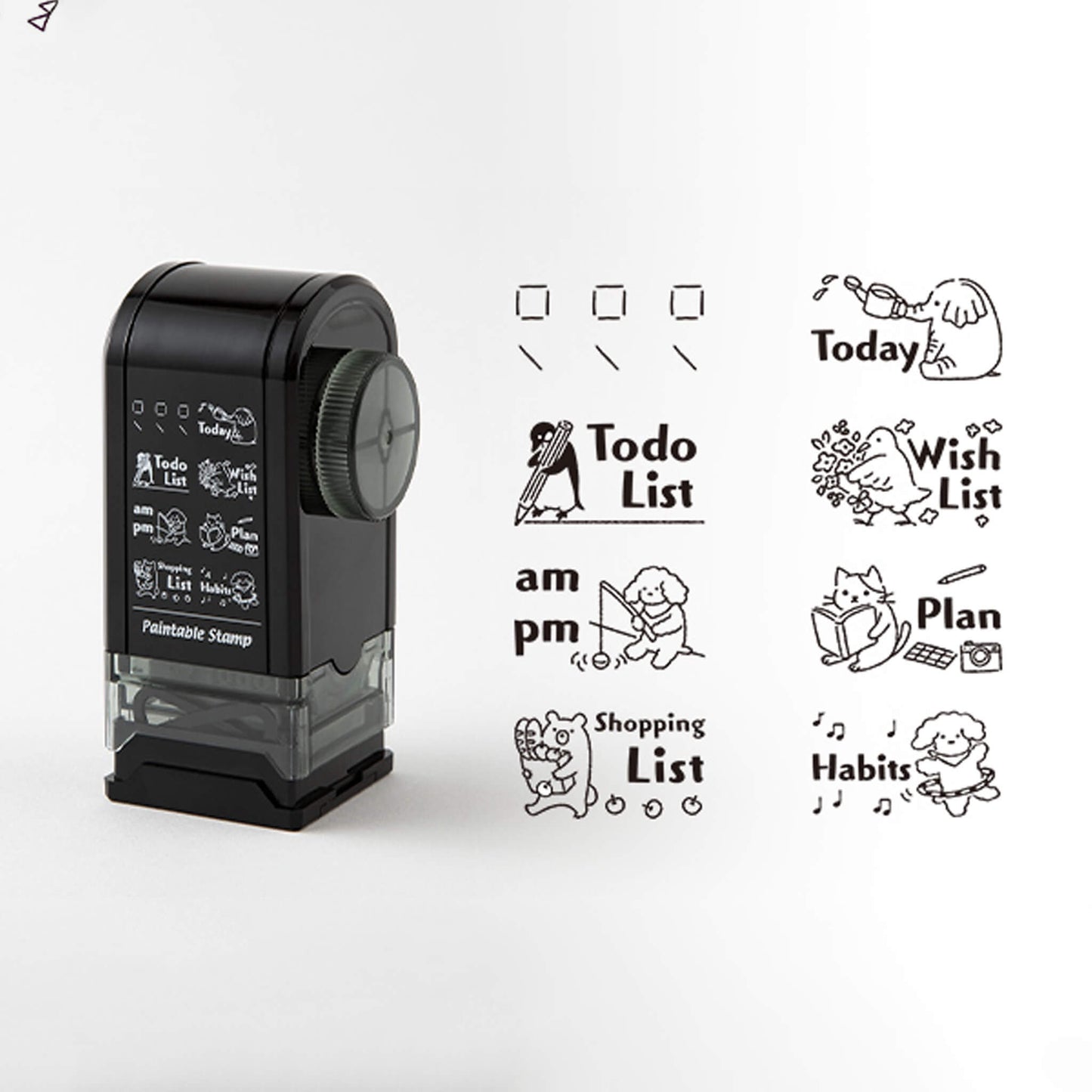 Midori Paintable Rotating Stamp Dial - List - Rotary Stamps