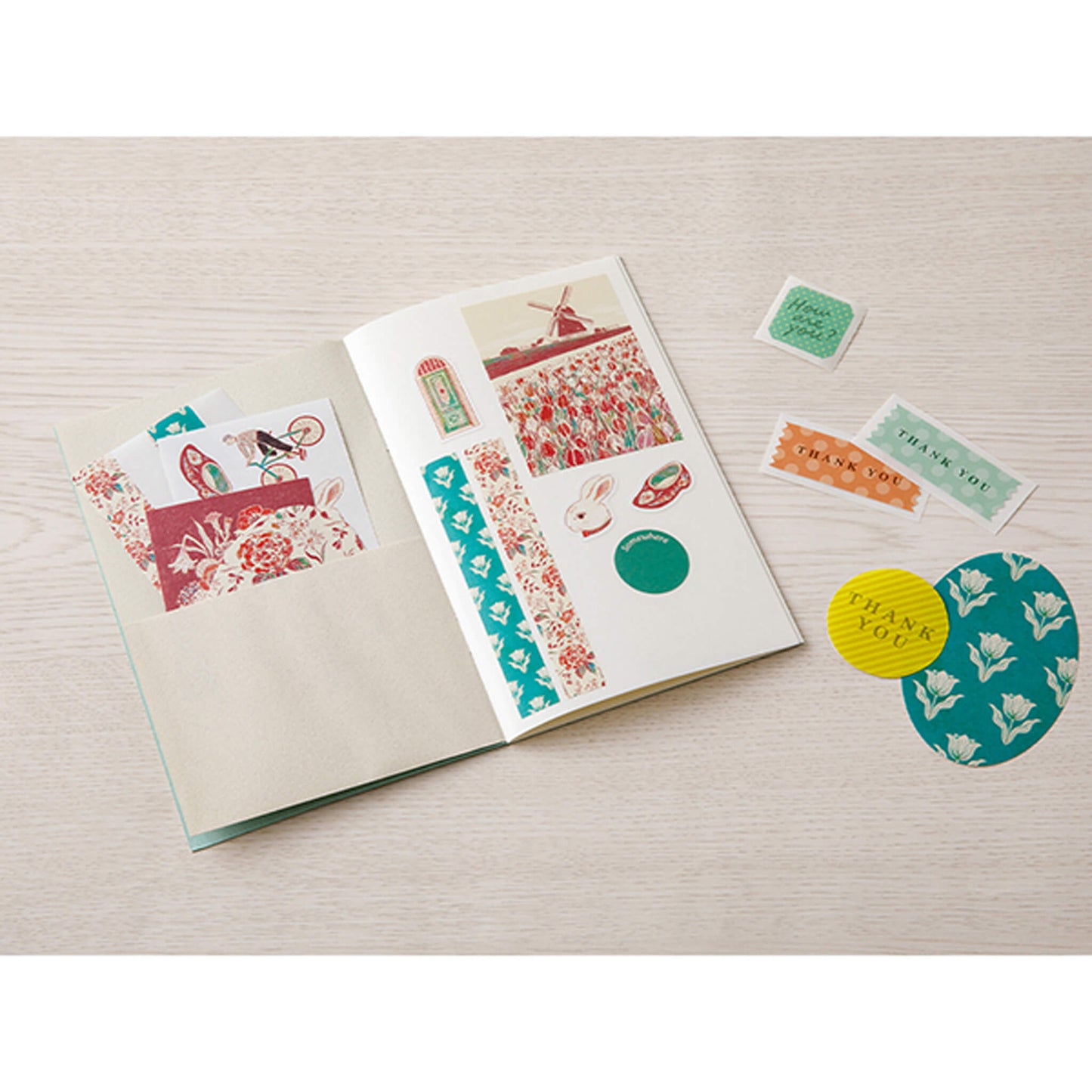 Midori Peelable Sticker Book - Light Blue - Resuable Sticker Books