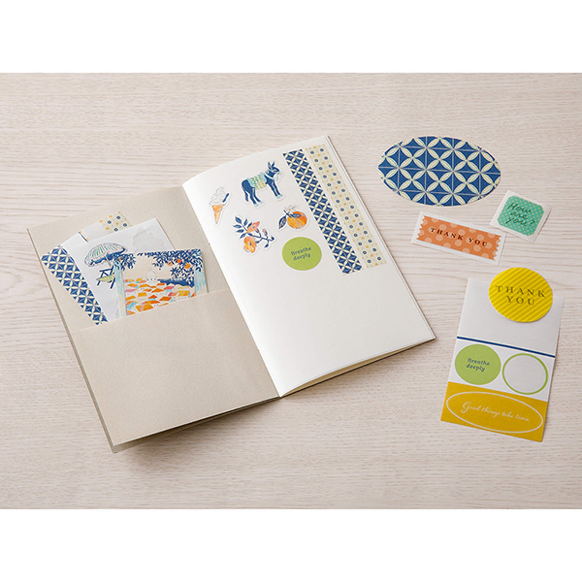 Midori Peelable Sticker Book - Light Blue - Resuable Sticker Books
