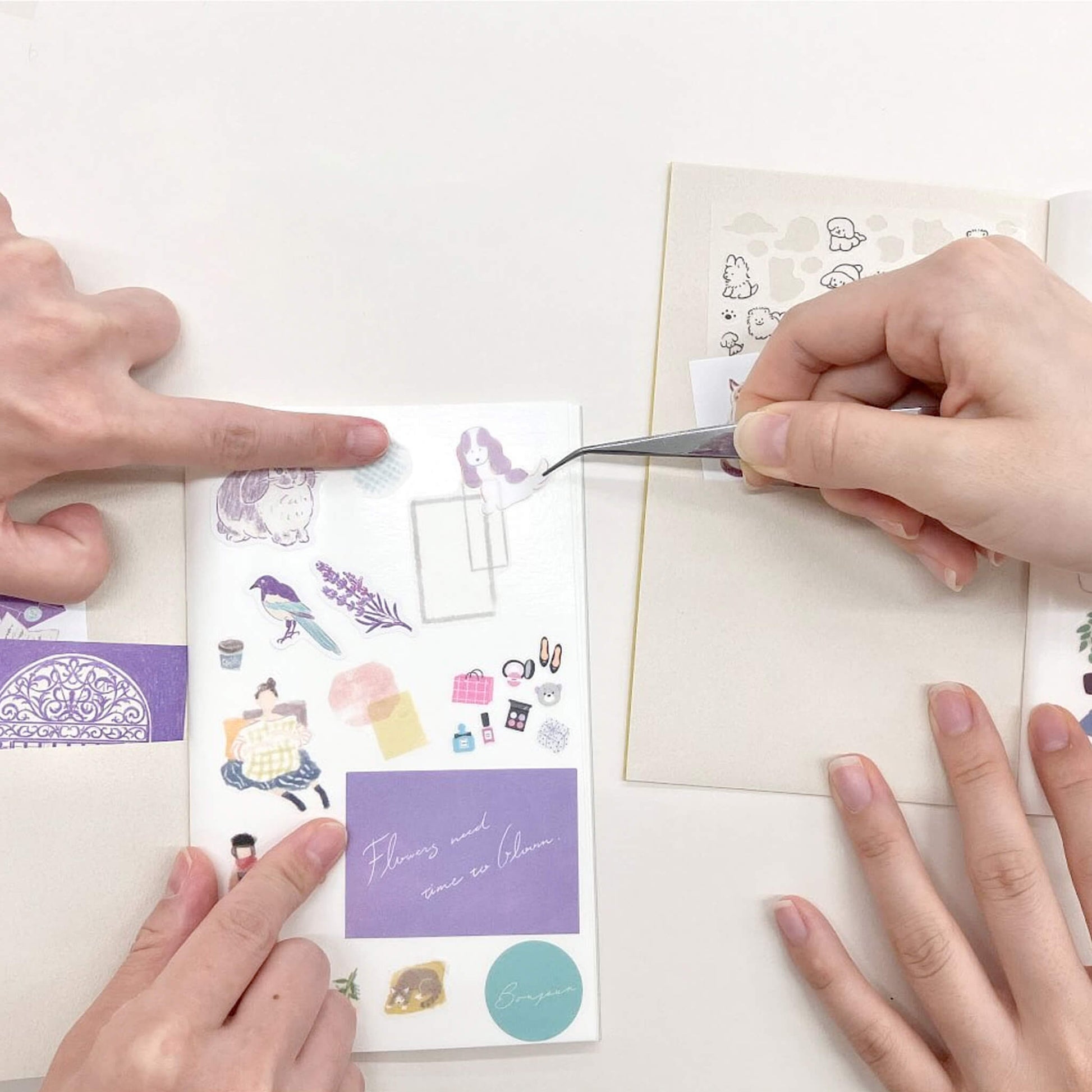 Midori Peelable Sticker Book - Light Blue - Resuable Sticker Books