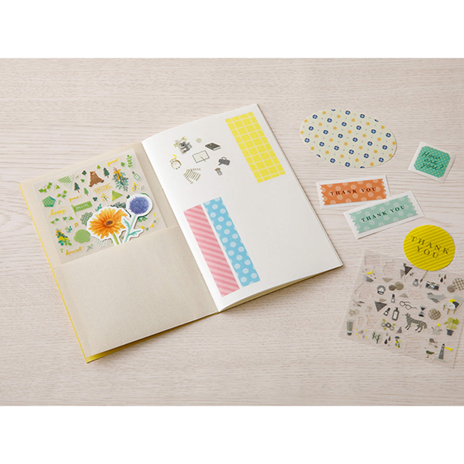 Midori Peelable Sticker Book - Light Blue - Resuable Sticker Books