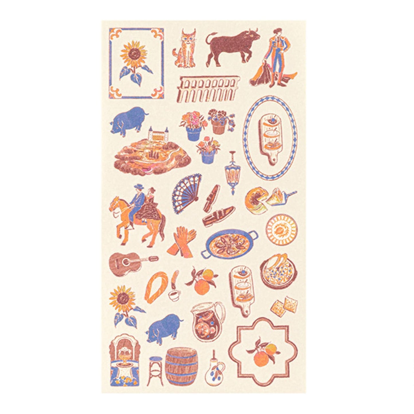 Midori Planner Sticker - Travel Story Series - Spain - Sticker Sheets