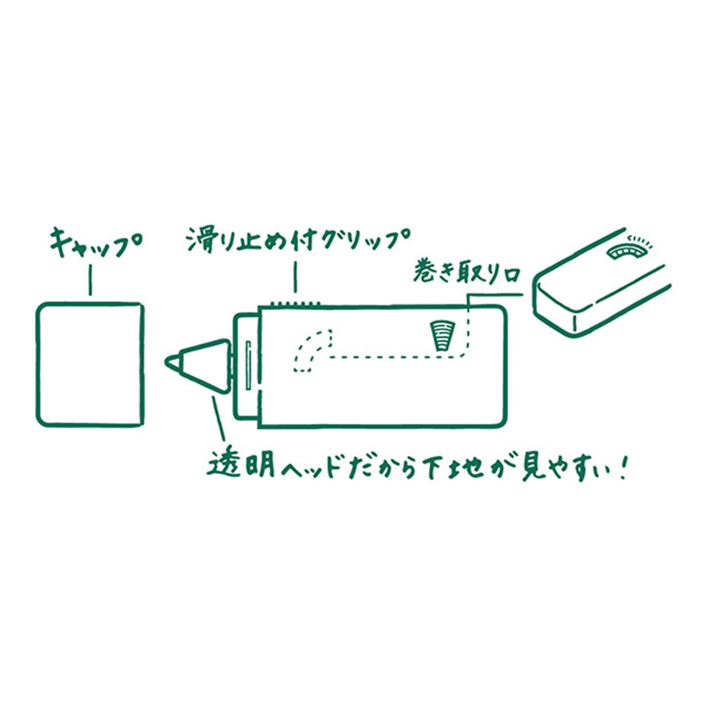 Midori XS Correction Tape Black - Correction Tapes